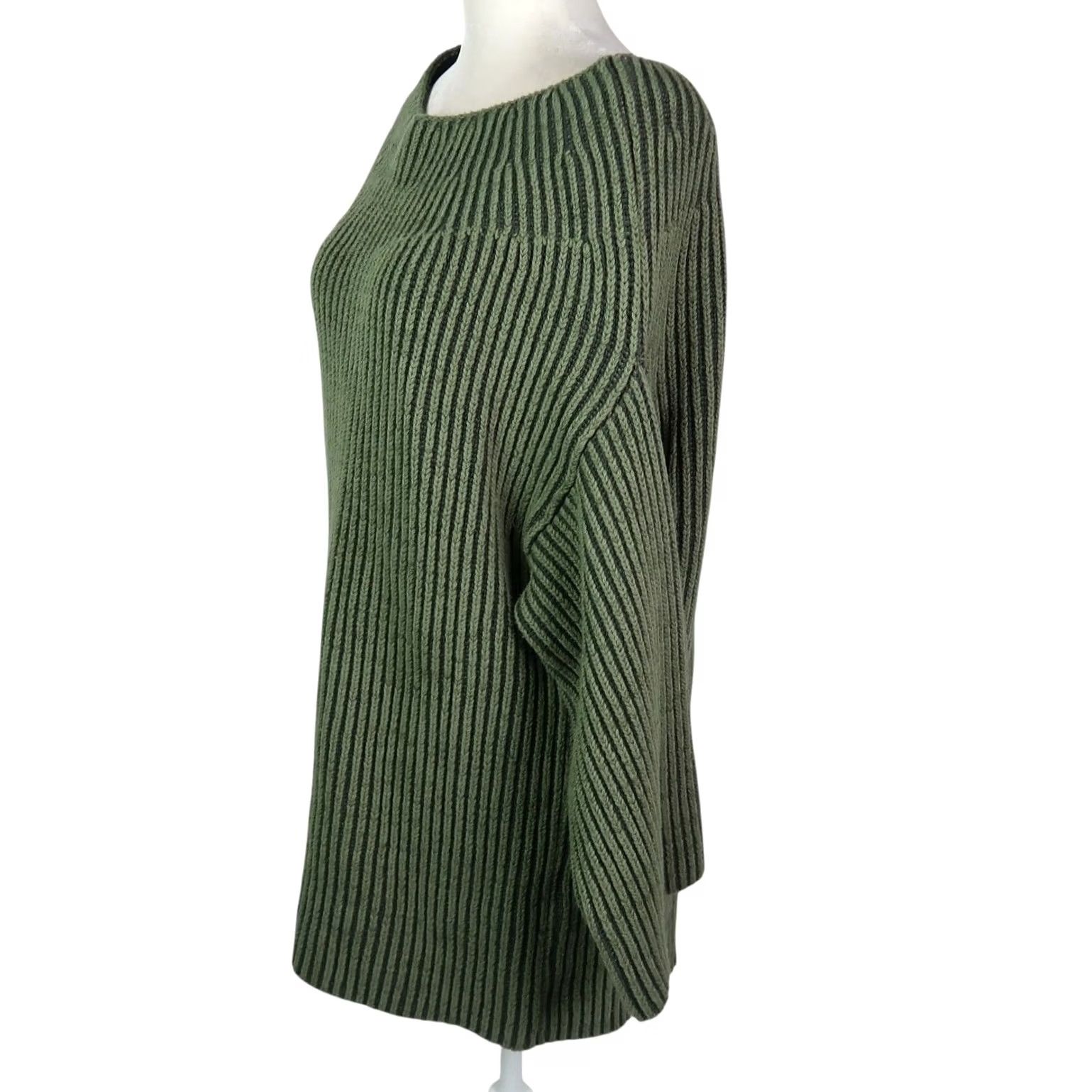 Free People Free People Olive Green Boatneck Tunic Sweater S Women Knit Cotton Acrylic Long Sleeve Bohemian Casual Fall Winter 90s (adjusted) Size S / US 4 / IT 40 - 3 Thumbnail