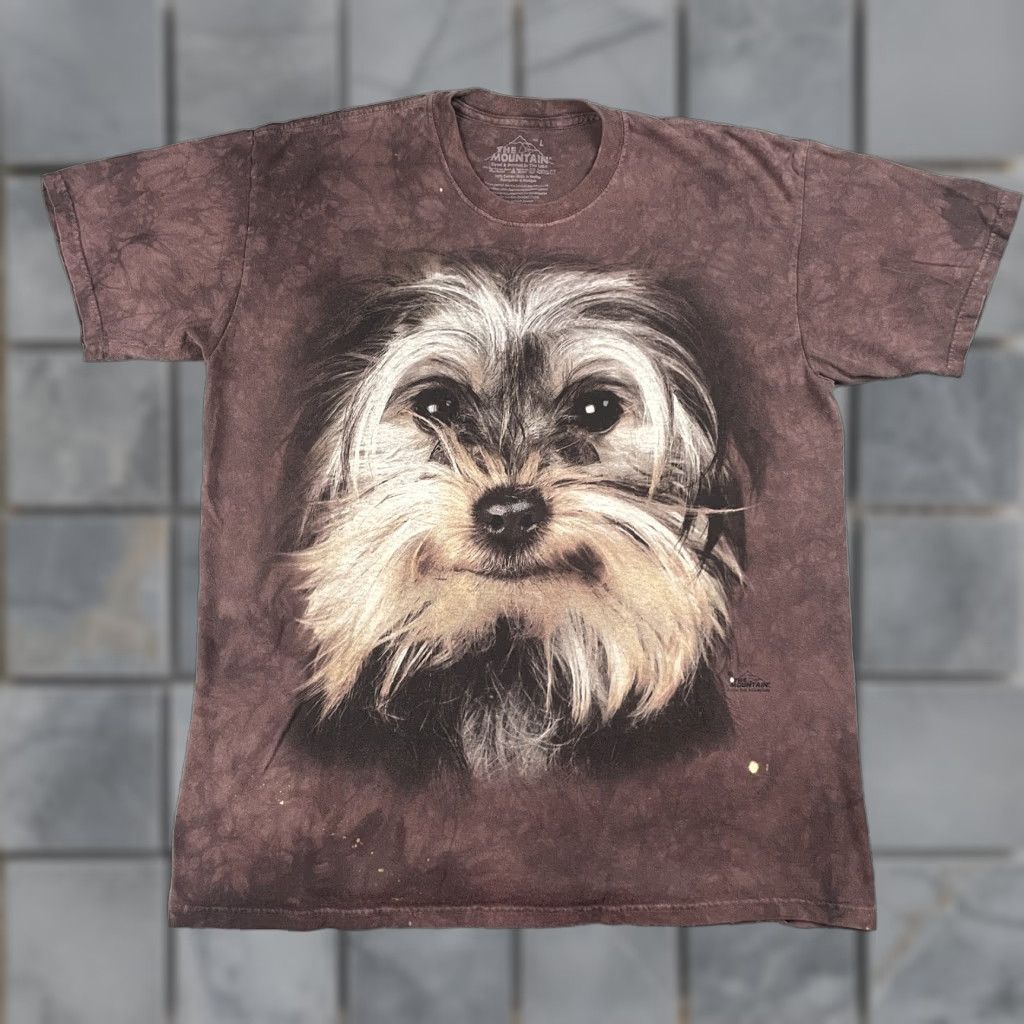 The Mountain VINTAGE The Mountain TShirt Adult Large Brown Yorkshire Terrier Dog Puppy Tie Dye AOP* Size L / US 10 / IT 46 - 1 Thumbnail