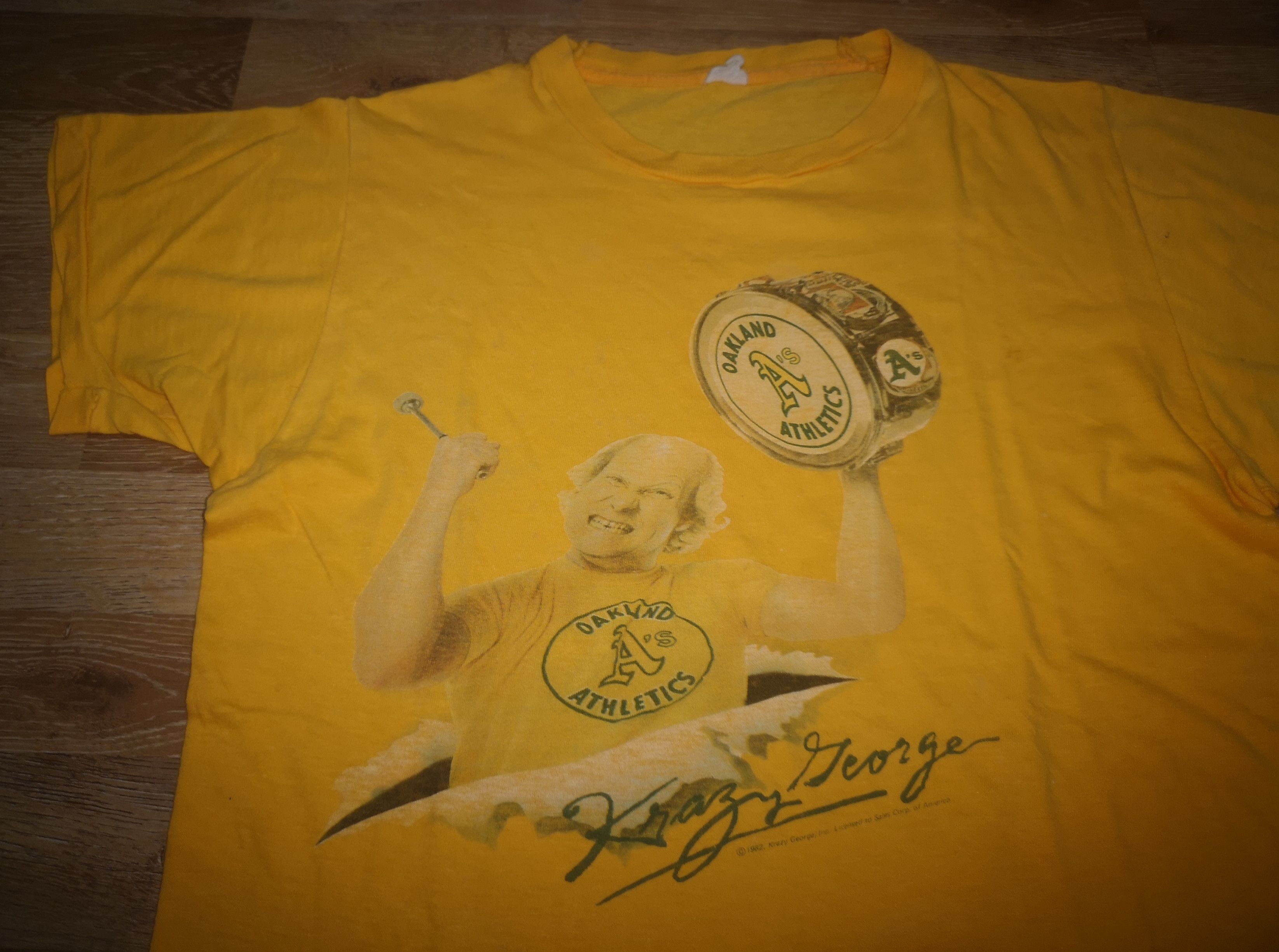 MLB × NFL × Vintage Vintage 80s Oakland A's Athletics Krazy George MLB T Shirt Size US S / EU 44-46 / 1 - 4 Thumbnail