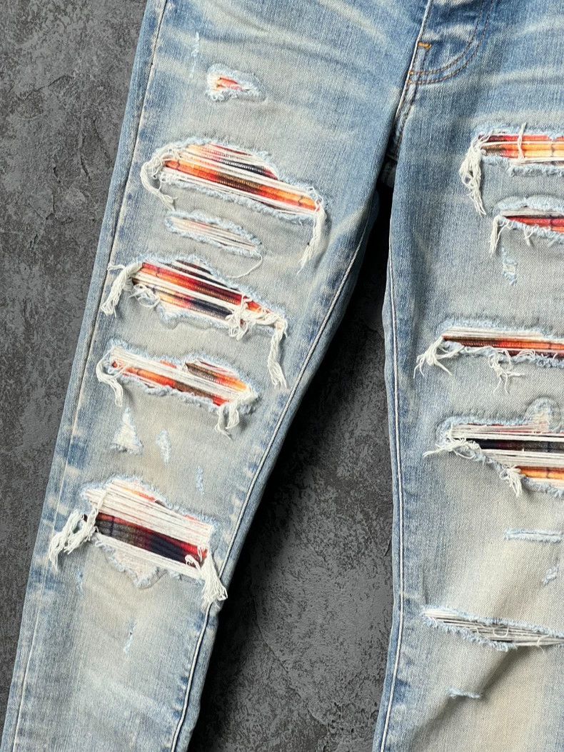 Amiri Amiri Leather Logo Multi-Pocket Destroyed Jeans Size US 30 / EU 46 - 5 Thumbnail