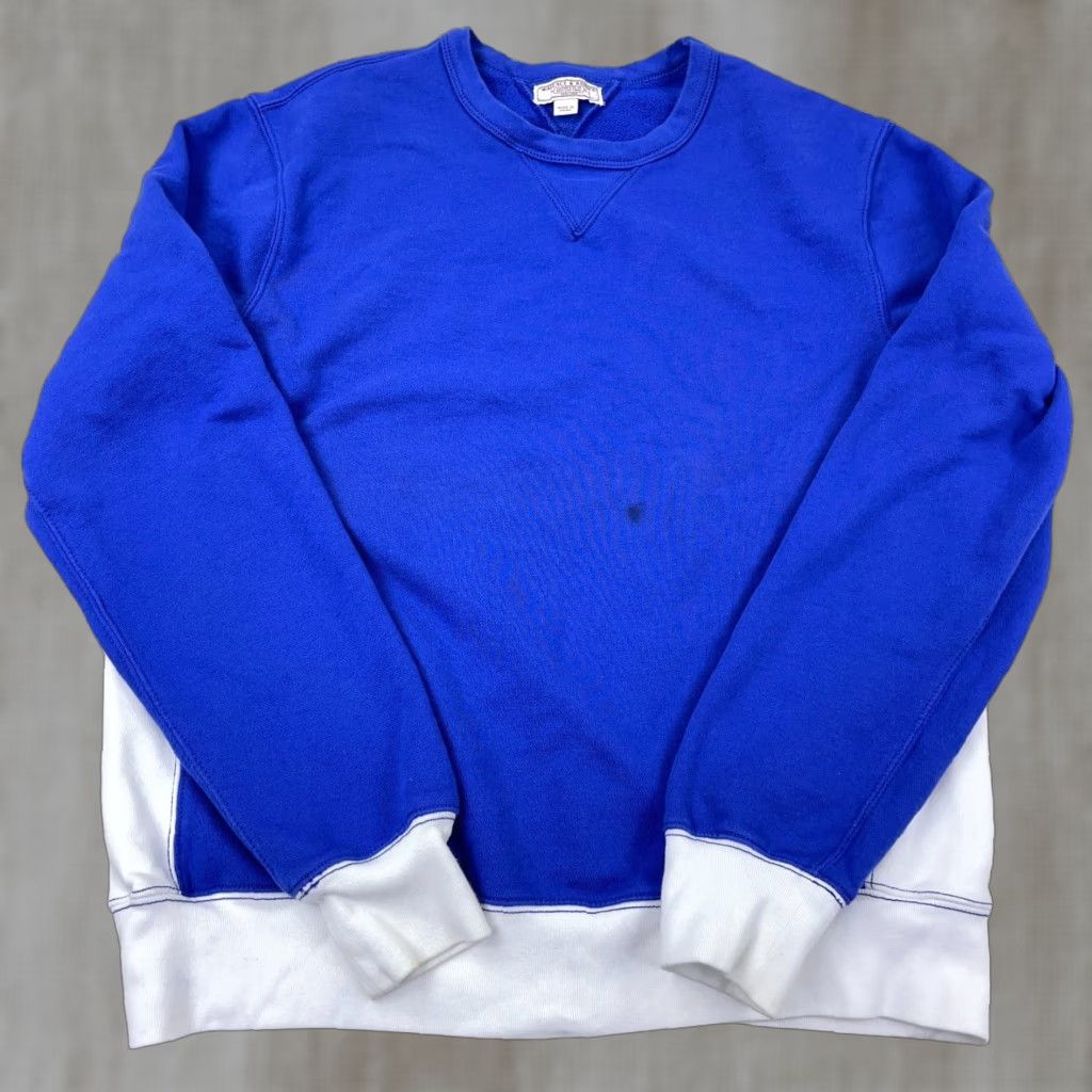 Wallace & Barnes VINTAGE Wallace & Barnes Sweatshirt Men Large Blue Crewneck Pullover Stains Classic American Retro Hipster Shirt/Top Mens L Blue Stains Size US L / EU 52-54 / 3 - 1 Thumbnail