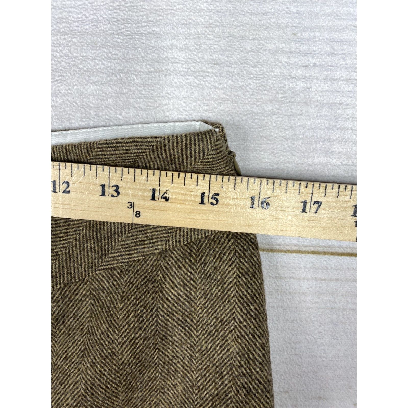 Gap VINTAGE Gap Skirt Womens 8 Brown Lined Wool Blend Knee Length Side Zip Y2K Size 30" / US 8 / IT 44 - 2 Thumbnail