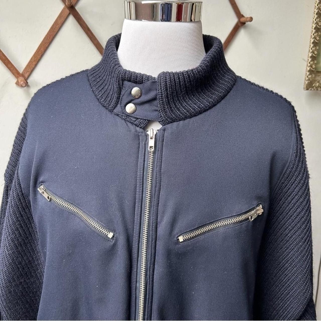 Vintage Woolcraft Pure Wool Knit Zip Up Jacket Size US L / EU 52-54 / 3 - 2 Thumbnail
