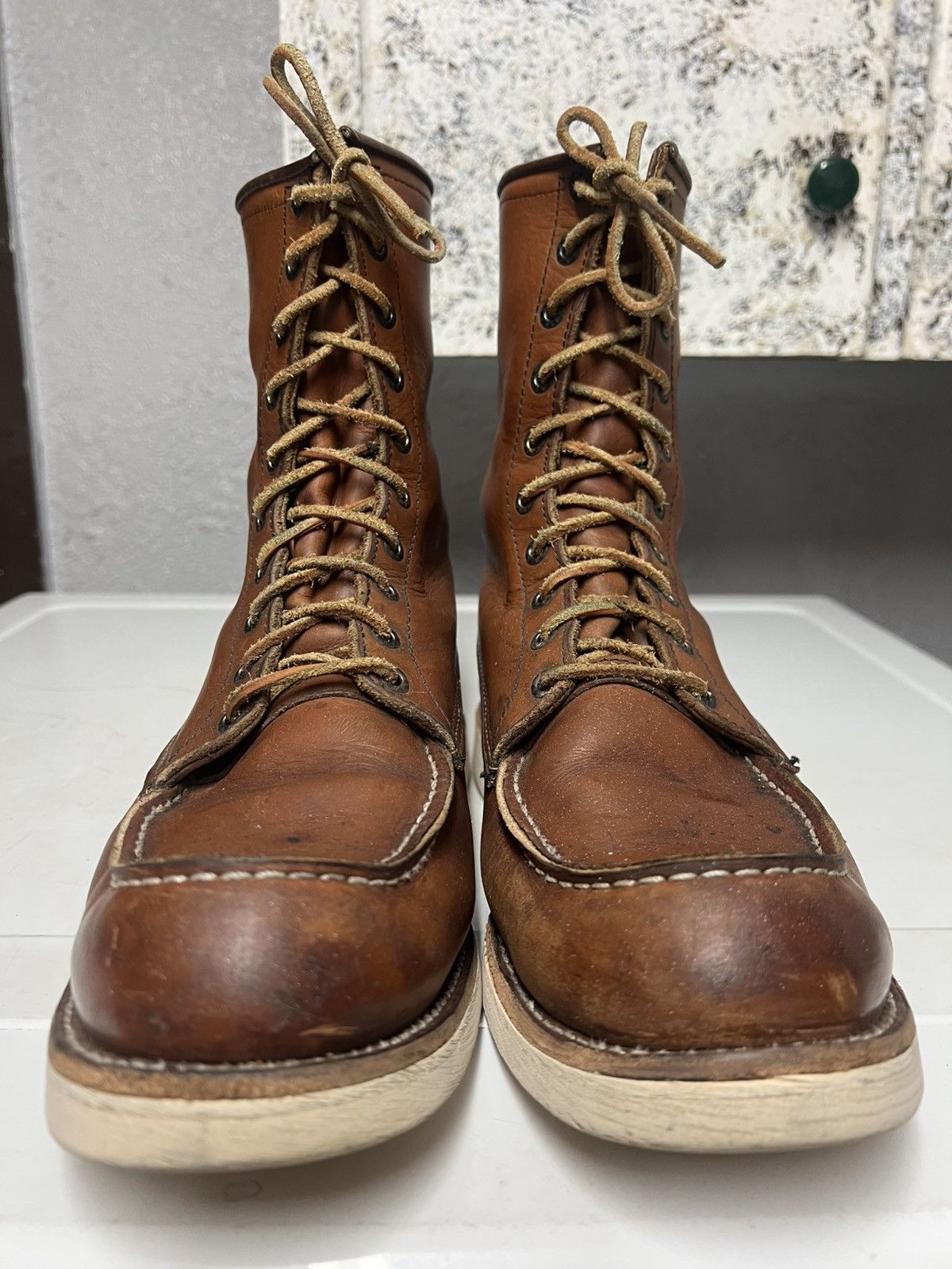 Red Wing Vtg Redwing 877 Moc Toe Boots 2008 !! Black Eyelets 11D Size US 11 / EU 44 - 4 Thumbnail