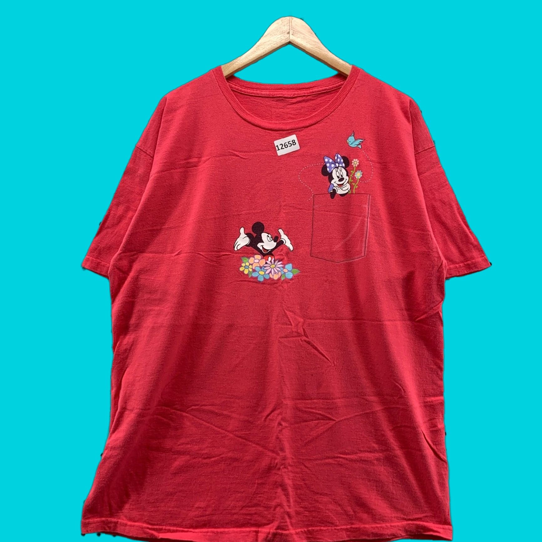 Disney Disney Mickey Mouse Shirt Adult XL Red Pocket Graphic 90s Cartoon Theme Mens Womens (Unisex) Size US XL / EU 56 / 4 - 1 Thumbnail