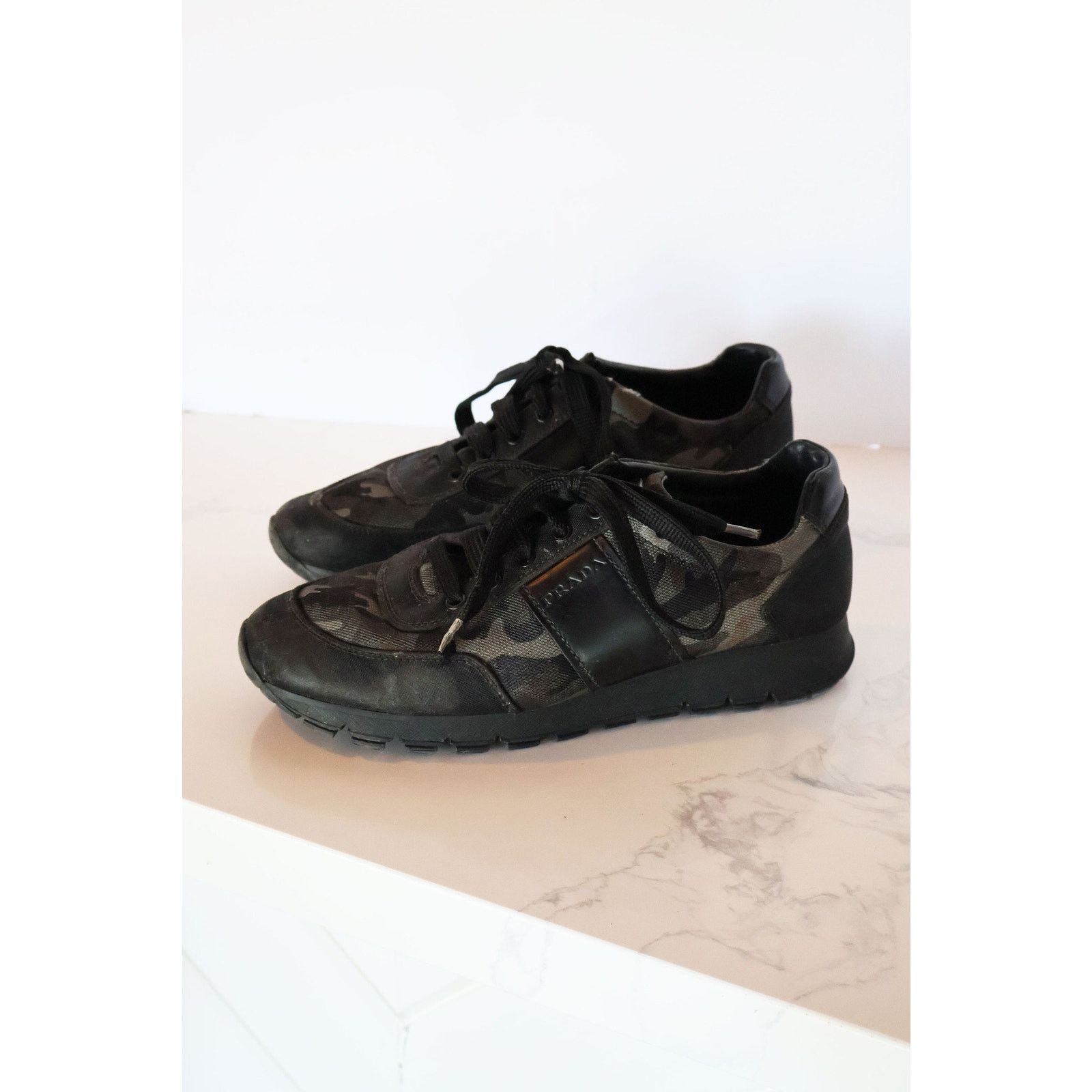 Prada Vintage PRADA Y2K Canvas + Leather Camouflage Sneakers Size US 8 / IT 38 - 1 Thumbnail