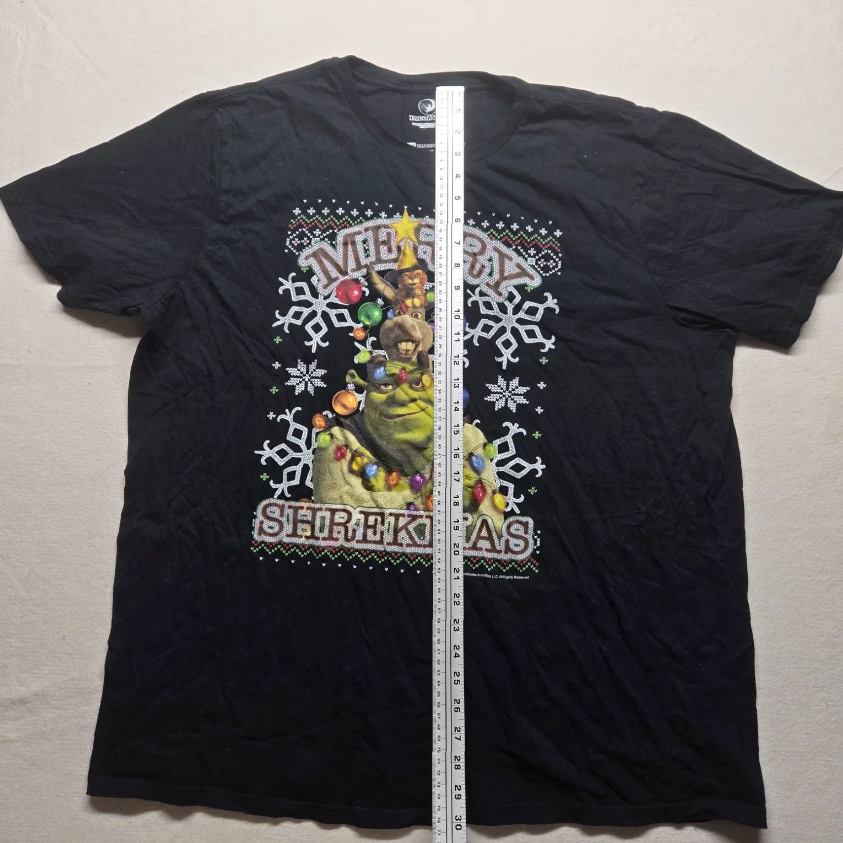 Vintage Shrek Merry Shrekmas Christmas Black Short Sleeve Tee T-Shirt Adult Men's 2XLT Size US XXL / EU 58 / 5 - 6 Thumbnail