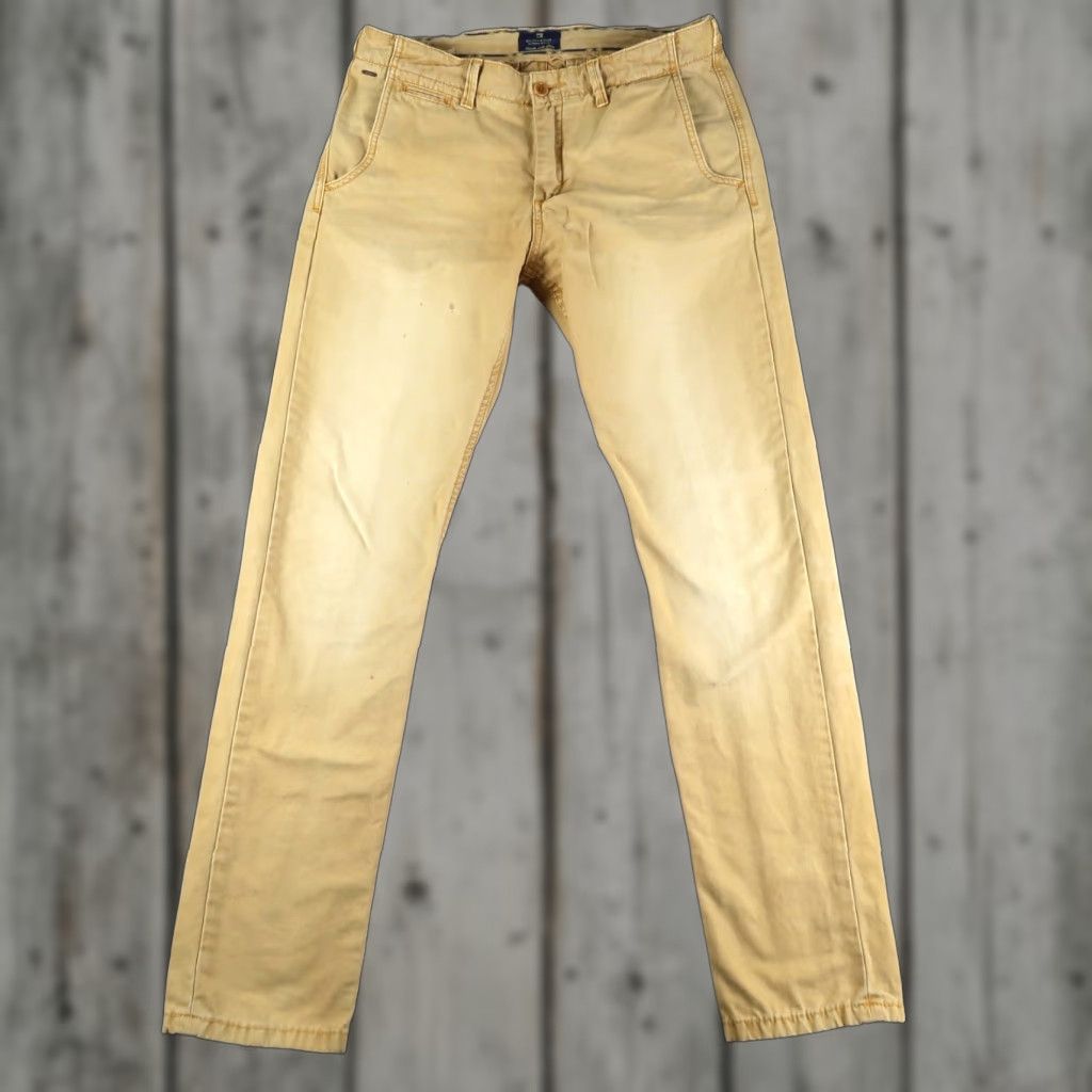 Scotch & Soda Scotch & Soda Men's Warren Cotton Blend Chino Pants Khaki Size 31x32 Slim Flat Front Casual Preppy Logo Slash Pocket Straight Mens Size US 31 - 1 Thumbnail