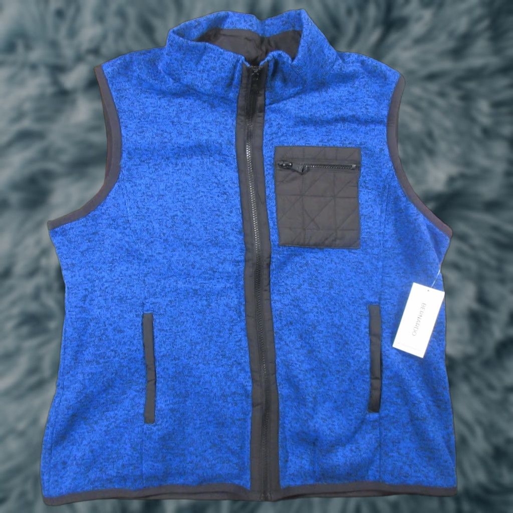 Vintage Bernardo Vest Womens 2XL Blue Fleece Zip Puffer Jacket Mid-Length Sleeveless Packable Outdoor Casual Size XXL / US 16-18 / IT 52-54 - 1 Thumbnail