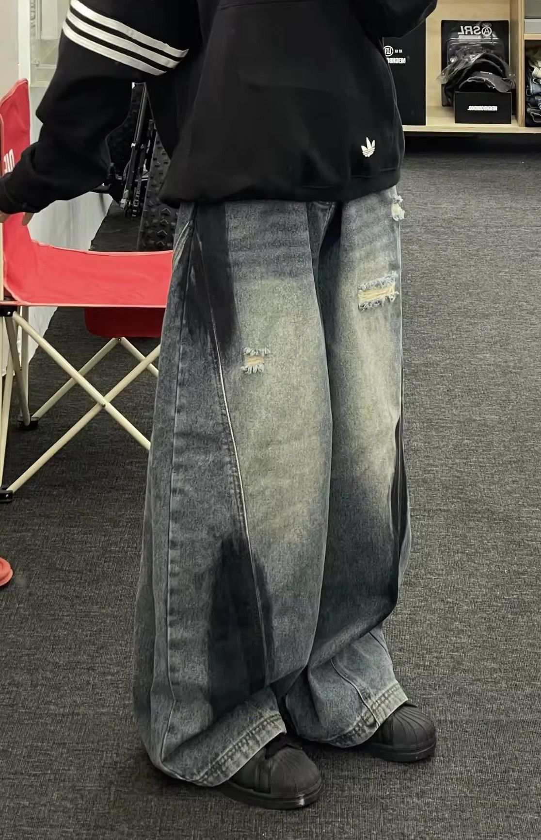 Japanese Brand × Jean Splash Ink Hole Ripped Jeans Size 29" - 6 Thumbnail