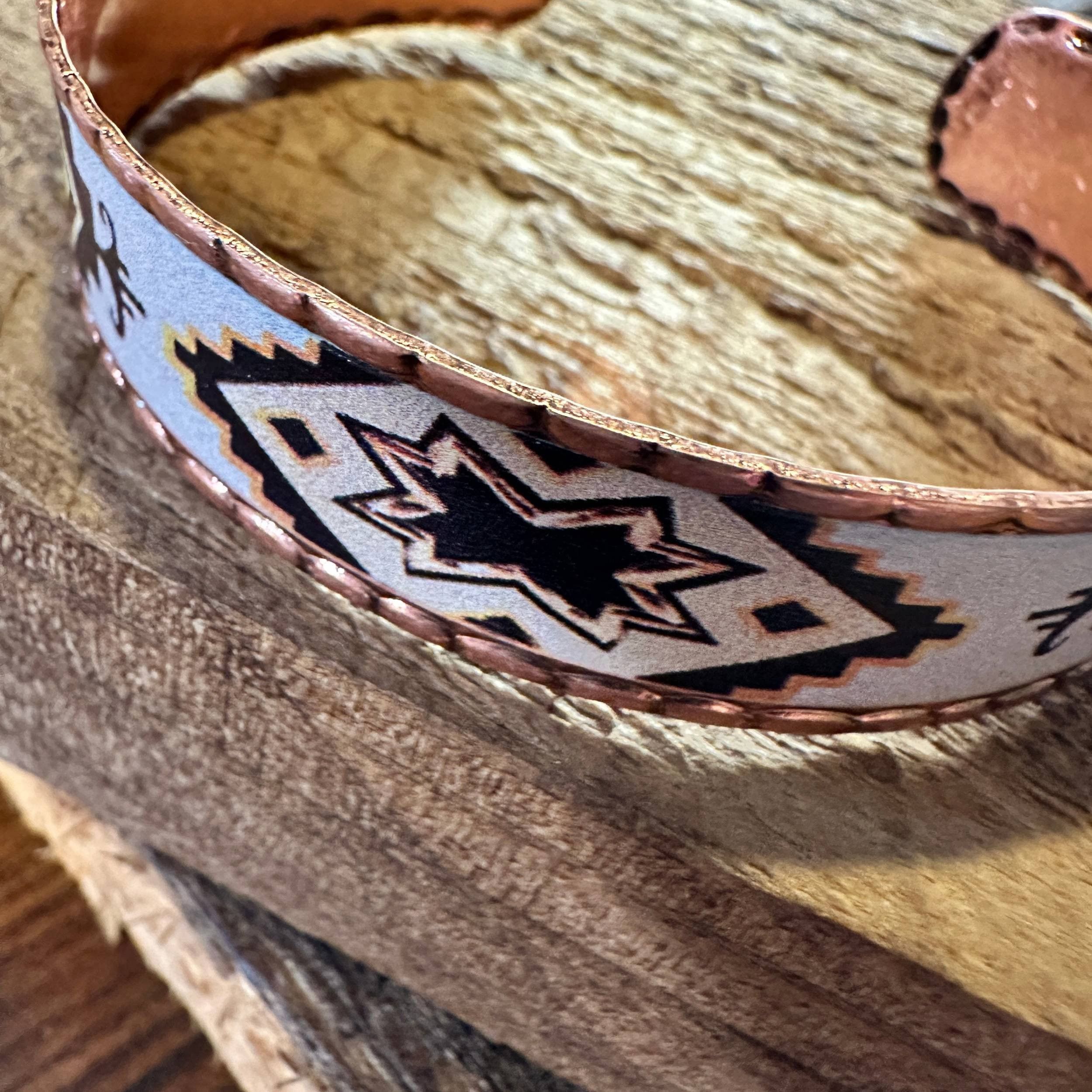 Other Handmade Boho Native American Navajo Copper Narrow Cuff Brac Size ONE SIZE - 4 Thumbnail