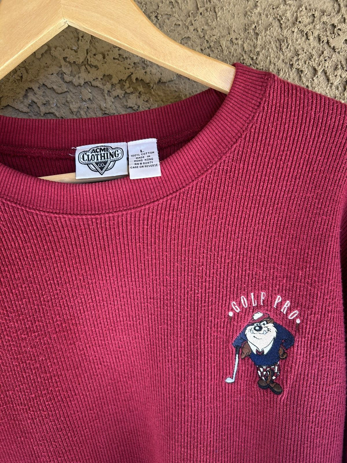 Acme Clothing Vintage Acme Clothing Looney Tunes Taz Golf Pro Long Sleeve Size US L / EU 52-54 / 3 - 2 Thumbnail