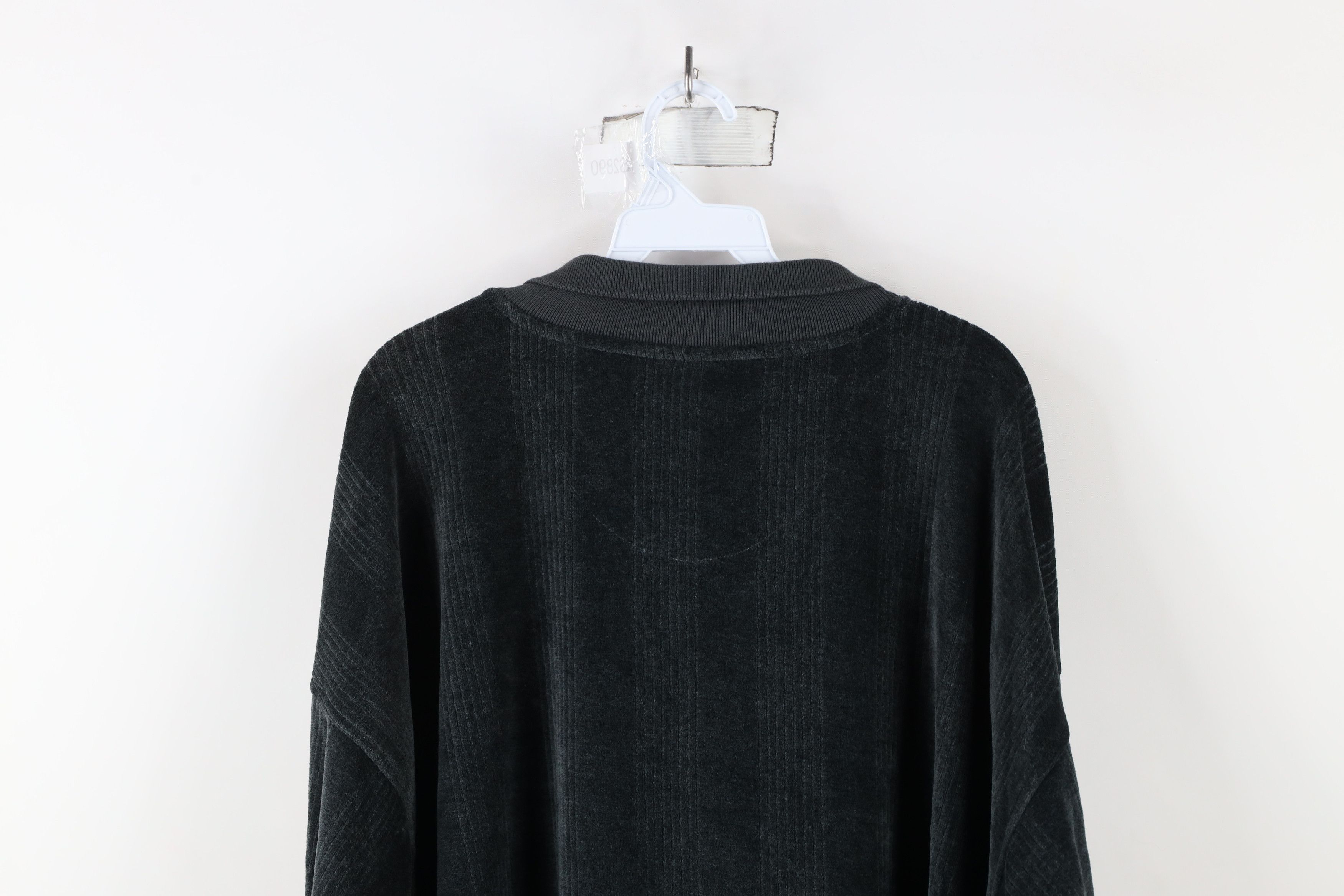 Vintage Vinage 90s Streetwear Velour Pullover Polo Shirt Gray Size US XXL / EU 58 / 5 - 12 Thumbnail