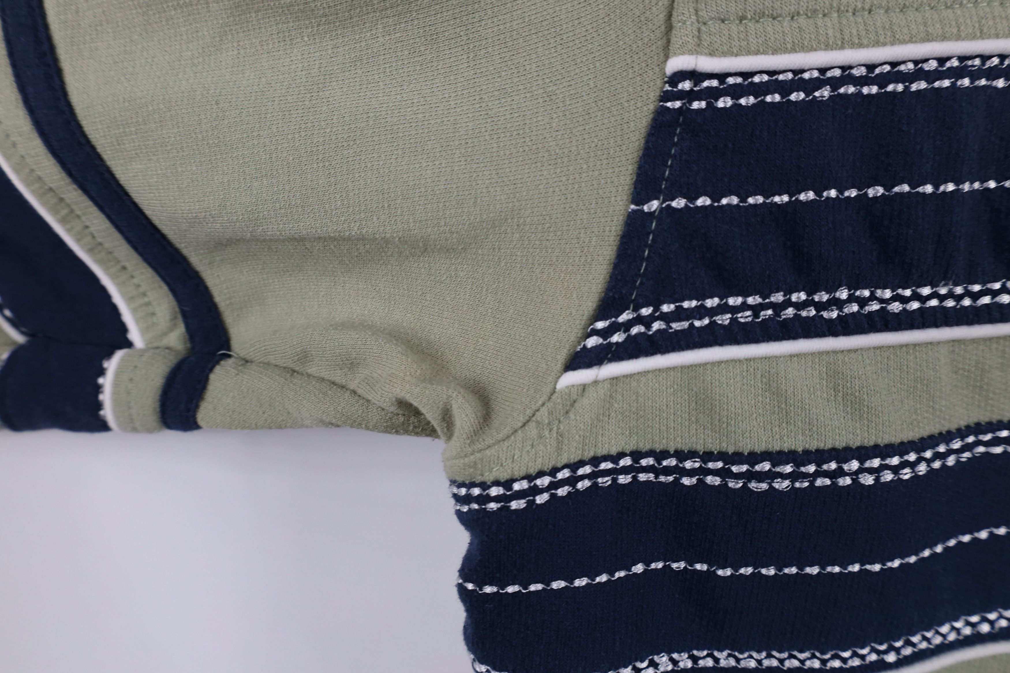 Vintage Vintage 90s Streetwear Striped Pullover Henley T-Shirt Green Size US XL / EU 56 / 4 - 6 Thumbnail