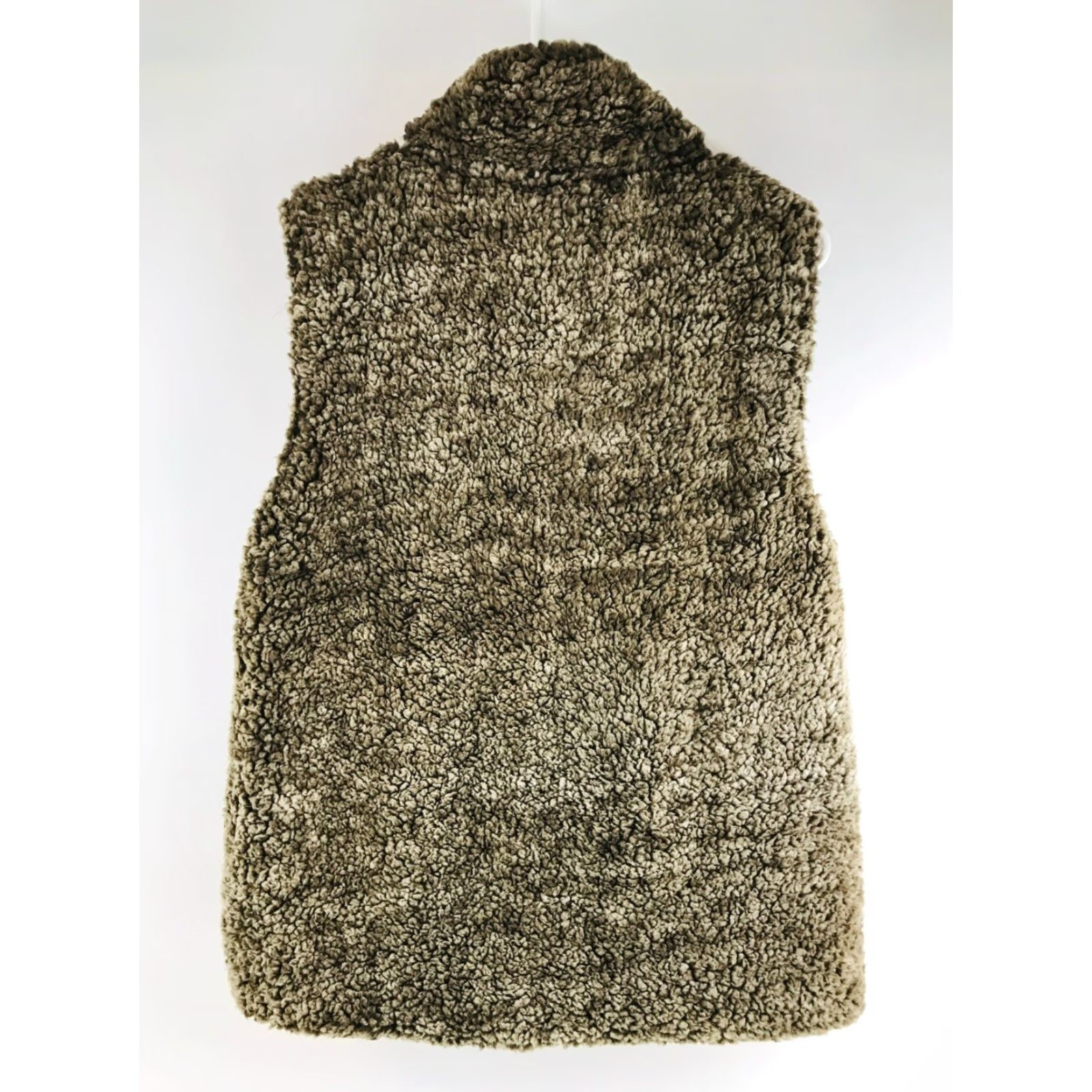 Vintage Katydid Sweater Vest Women's XL Brown Faux Fur Zip Up Lined Pockets Knit Vest Modern Fall Winter Travel Womens Size XL / US 12-14 / IT 48-50 - 2 Thumbnail