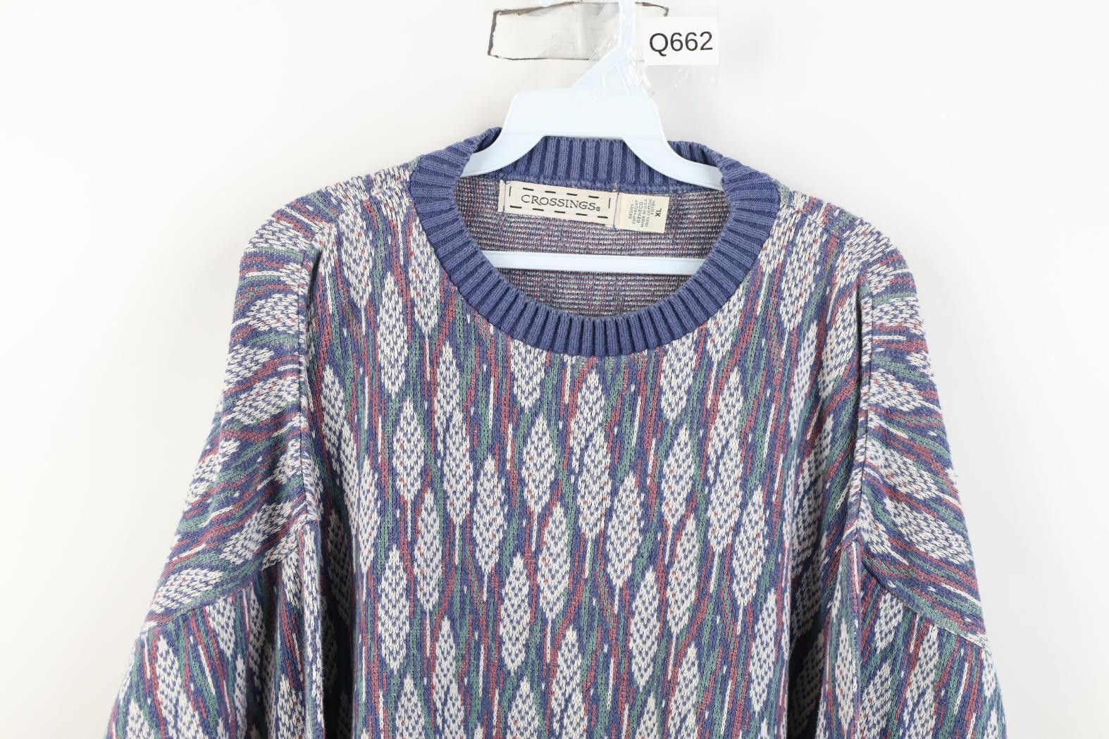 Vintage Vintage 90s Streetwear Boxy Fit Knit Crewneck Sweater USA Size XL / US 12-14 / IT 48-50 - 2 Thumbnail