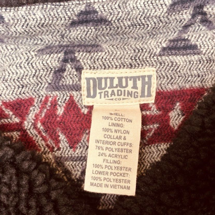 Vintage Duluth Trading Co. Womens Large Tribal Navajo Blanket Coat Aztec Sherpa Trim Size L / US 10 / IT 46 - 6 Thumbnail