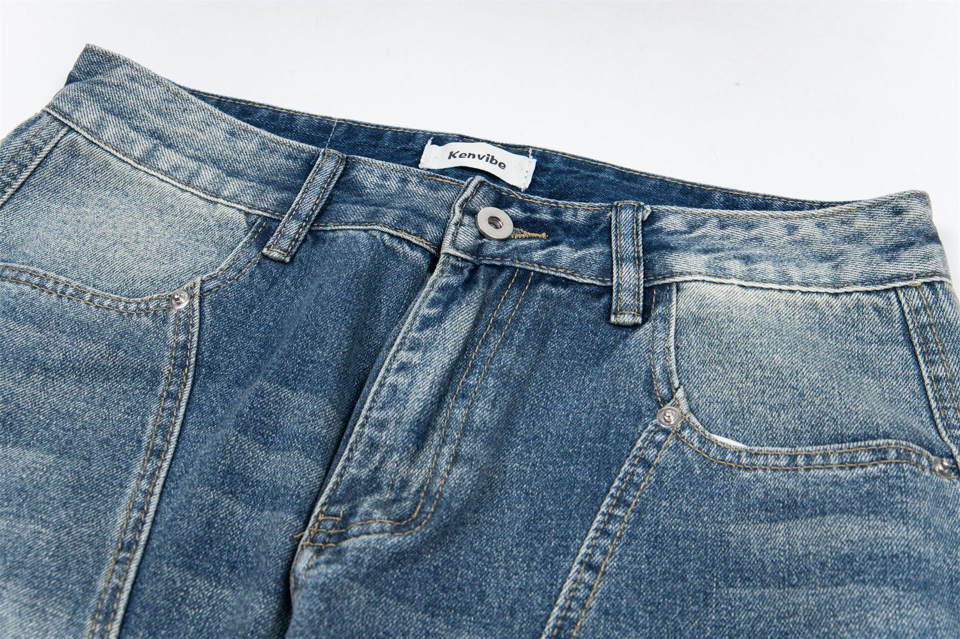 Vintage Men's American Retro Loose-Fit Wide-Leg Curved Blade Jeans Size US 32 / EU 48 - 3 Thumbnail
