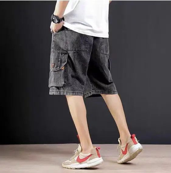 VIBE Street Hip Hop Vintage Loose Fit Denim Shorts Size US 32 / EU 48 - 4 Thumbnail