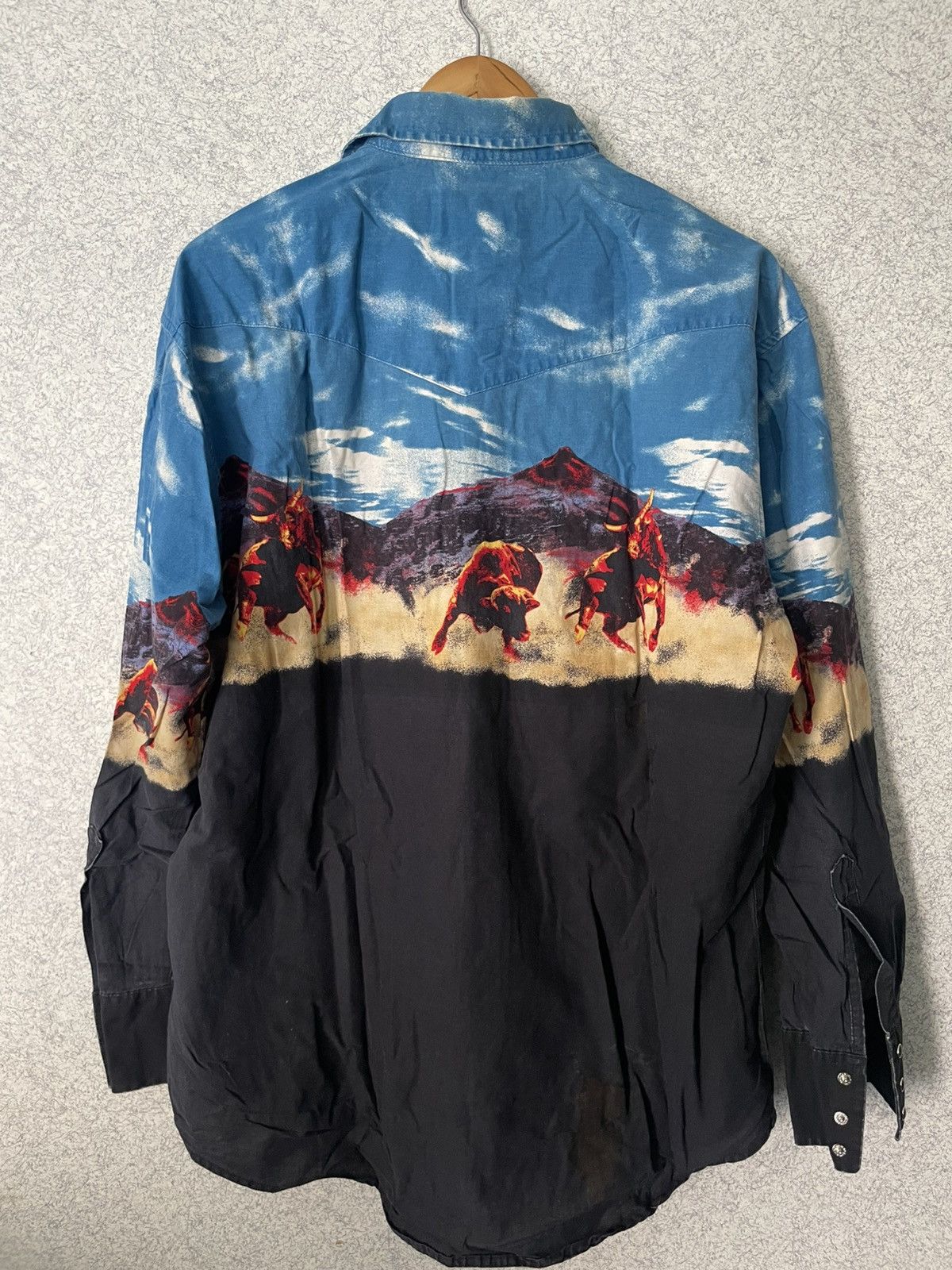 Cowboy Equipment Wrangler Animal Print Long Sleeve Casual Button-Down Shirts Size US XL / EU 56 / 4 - 4 Thumbnail