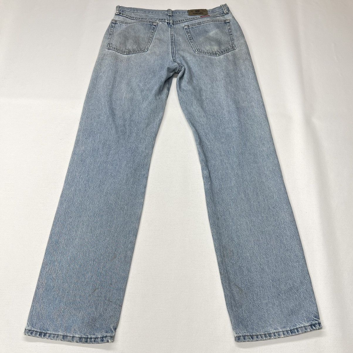 Vintage × Wrangler Wrangler Jeans Blue Straight Ripped Faded Denim Worn Y2K Size US 33 - 14 Thumbnail
