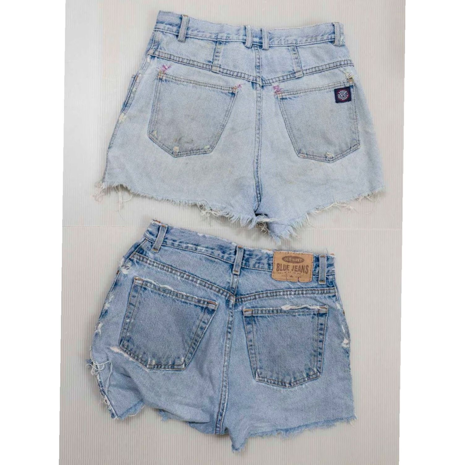 Old Navy VINTAGE Old Navy Denim Cutoff Shorts Thrashed 1990's Giorgio Sant Angelo; 28" Waist; 14" Inseam; Blue; Men Size US 28 / EU 44 - 4 Thumbnail
