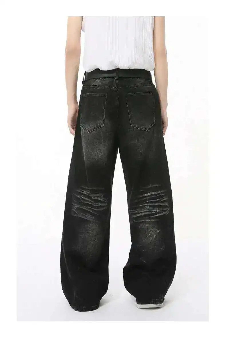 Japanese Brand Wide Leg Baggy Stone Washed Jeans Denim Size US 30 / EU 46 - 2 Thumbnail