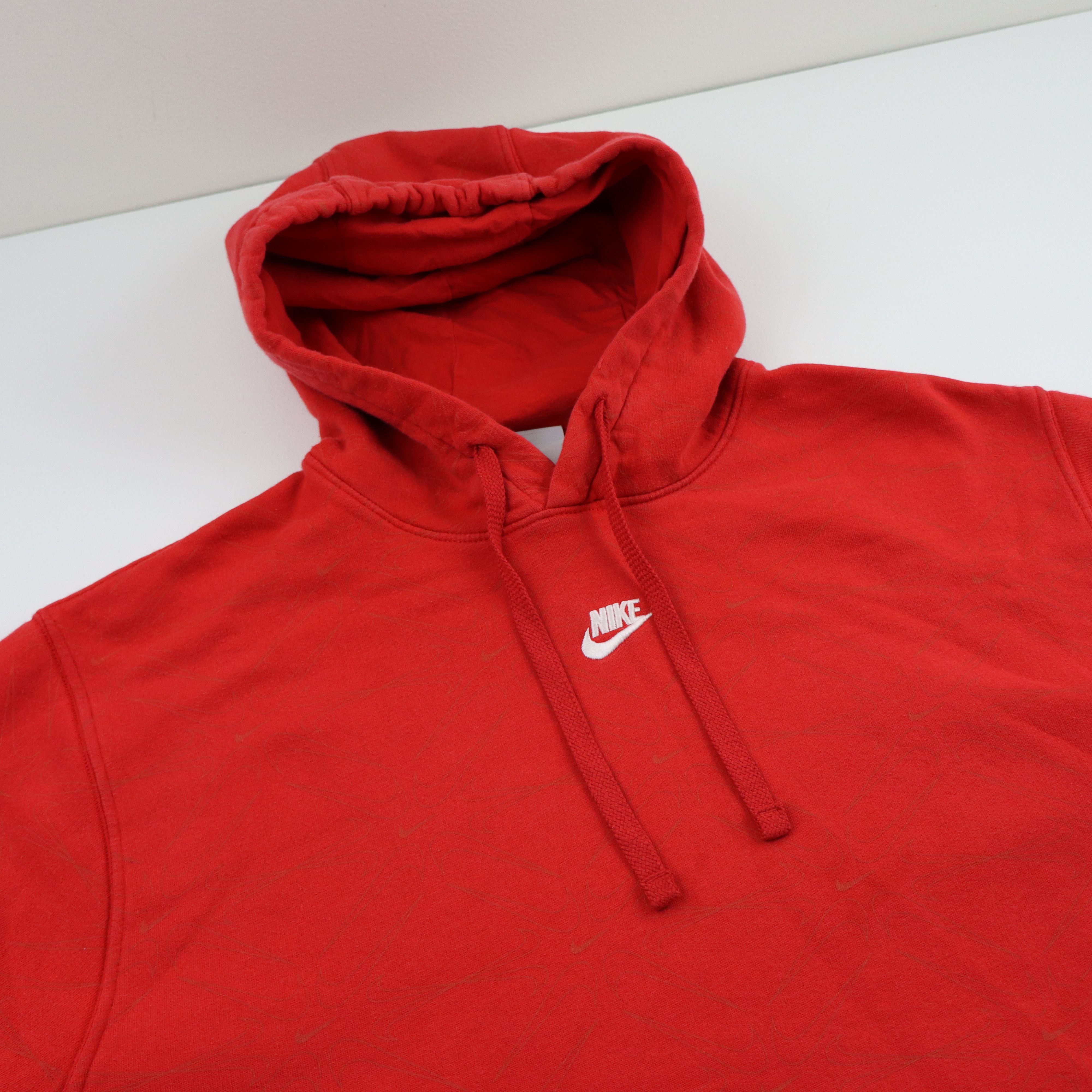 Nike × Travis Scott Vintage 90s Style Nike Hoodie Center Swoosh Red Sweatshirt Size US XXL / EU 58 / 5 - 4 Thumbnail