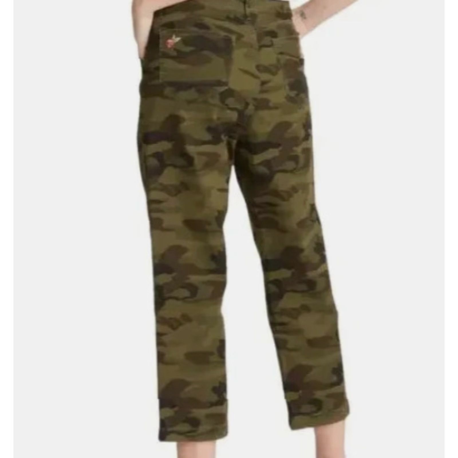 Vintage Driftwood Women's Tabitha Cropped Embroidered Camouflage Straight Leg Pants Size 30" / US 8 / IT 44 - 3 Thumbnail