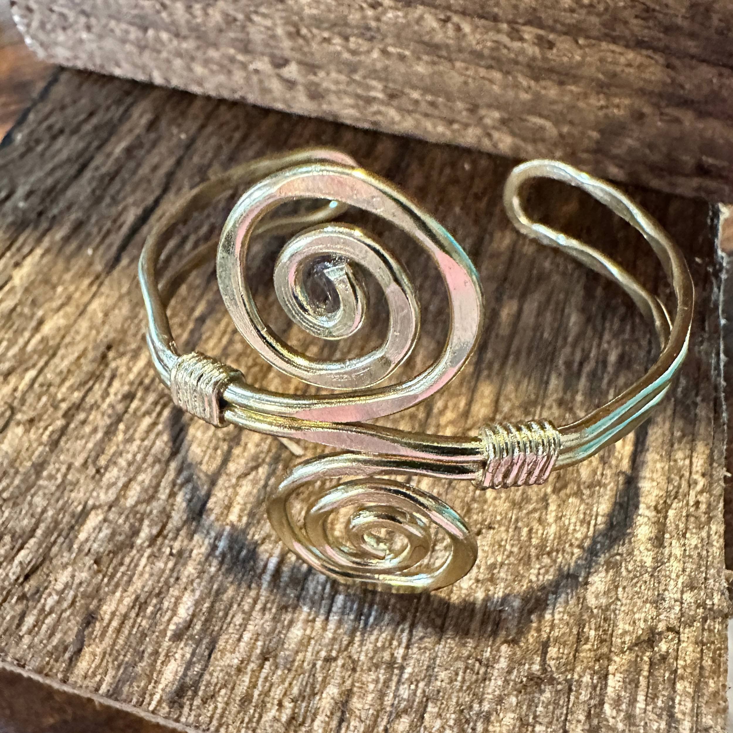 Other Handcrafted Boho Gold Plated Adjustable Cuff Bracelet - Narr Size ONE SIZE - 9 Thumbnail