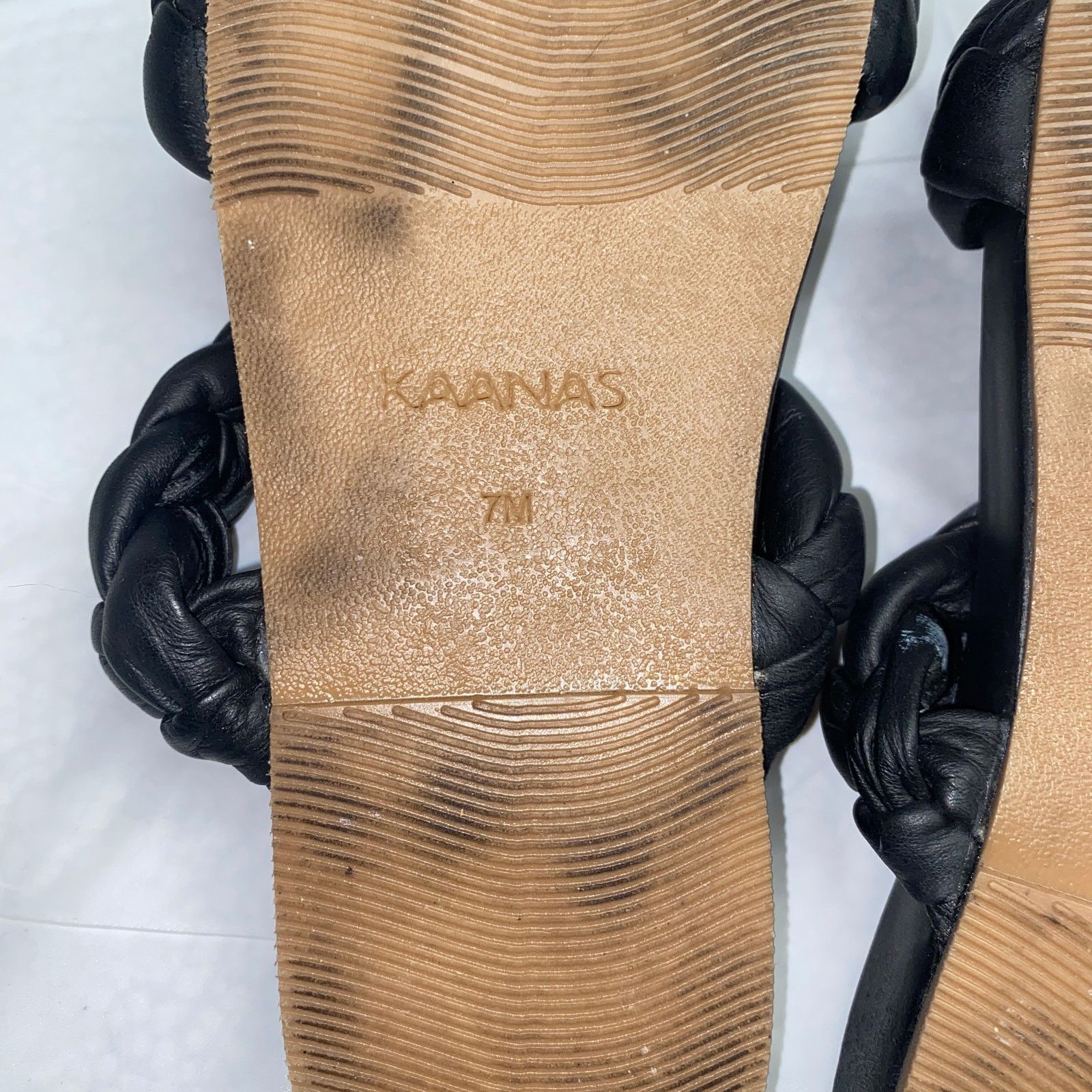 Other Kaanas Black Leather Coco Chunky Braid Pool Slide Sandals 7 Size US 7 / IT 37 - 8 Thumbnail