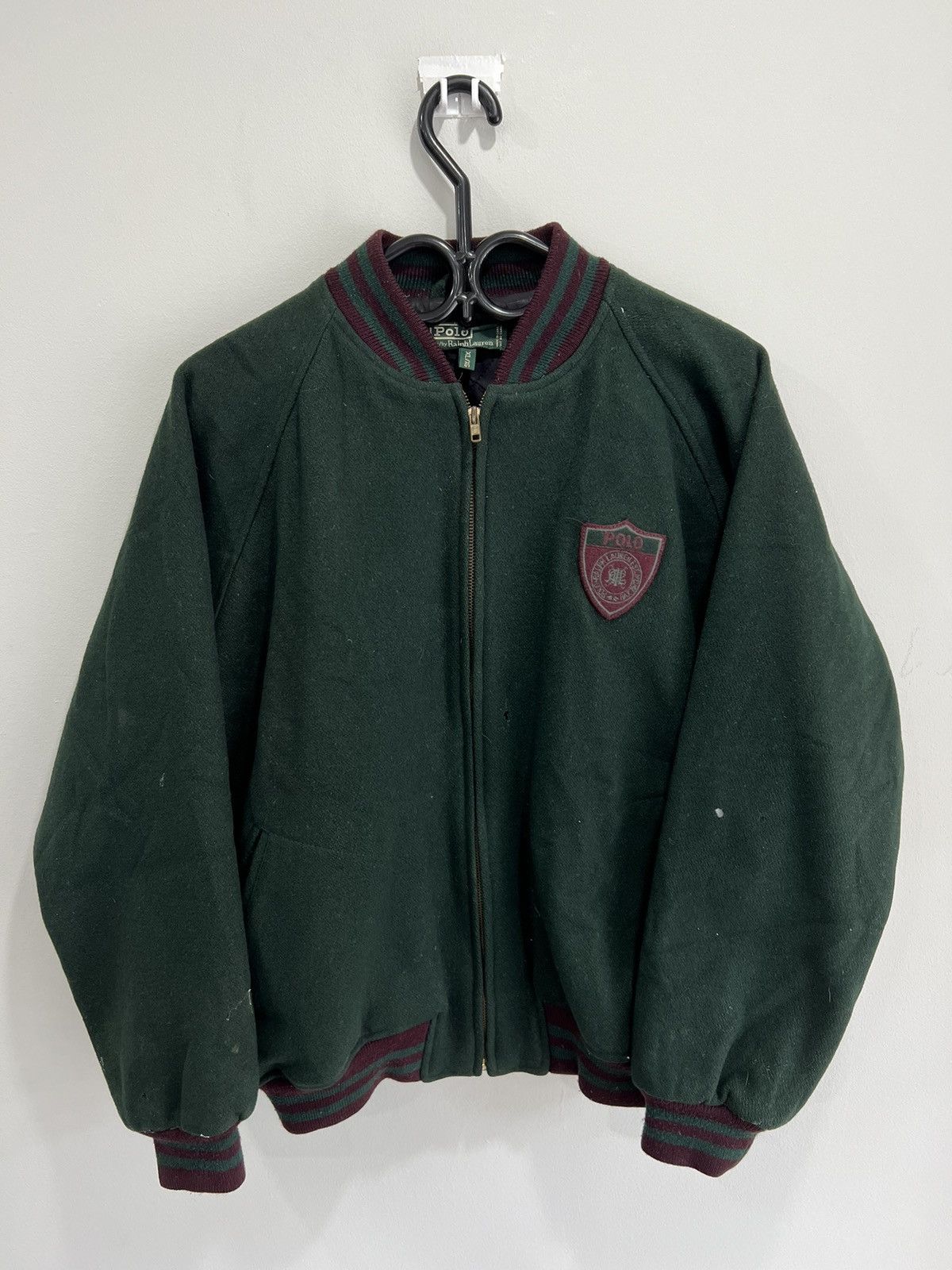 Ralph Lauren Vintage 90s Ralph Lauren Polo Badge Varsity Jacket | Grailed