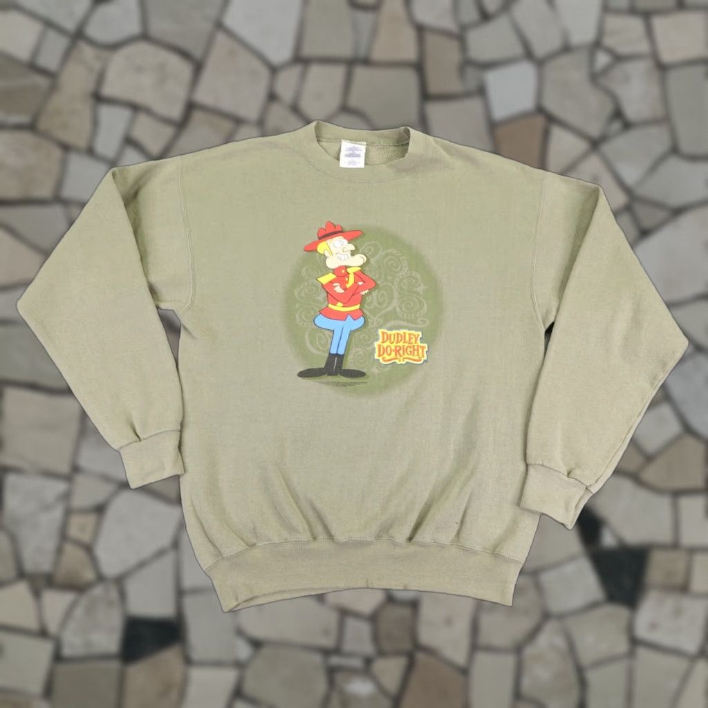 Vintage VINTAGE Dudley Do Right Sweatshirt Mens Large Green Santee 90s Cartoon Logo Pullover Crew Neck Long Sleeve Knit Cotton Polyester Sweatshirt Size US L / EU 52-54 / 3 - 1 Thumbnail