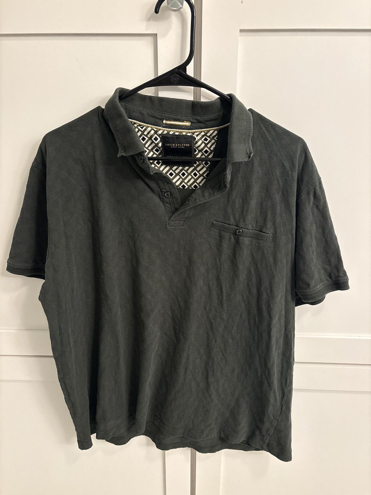 Denim & Flower Dark Green Denim & Flower Collared Shirt Size US XL / EU 56 / 4 - 1 Thumbnail