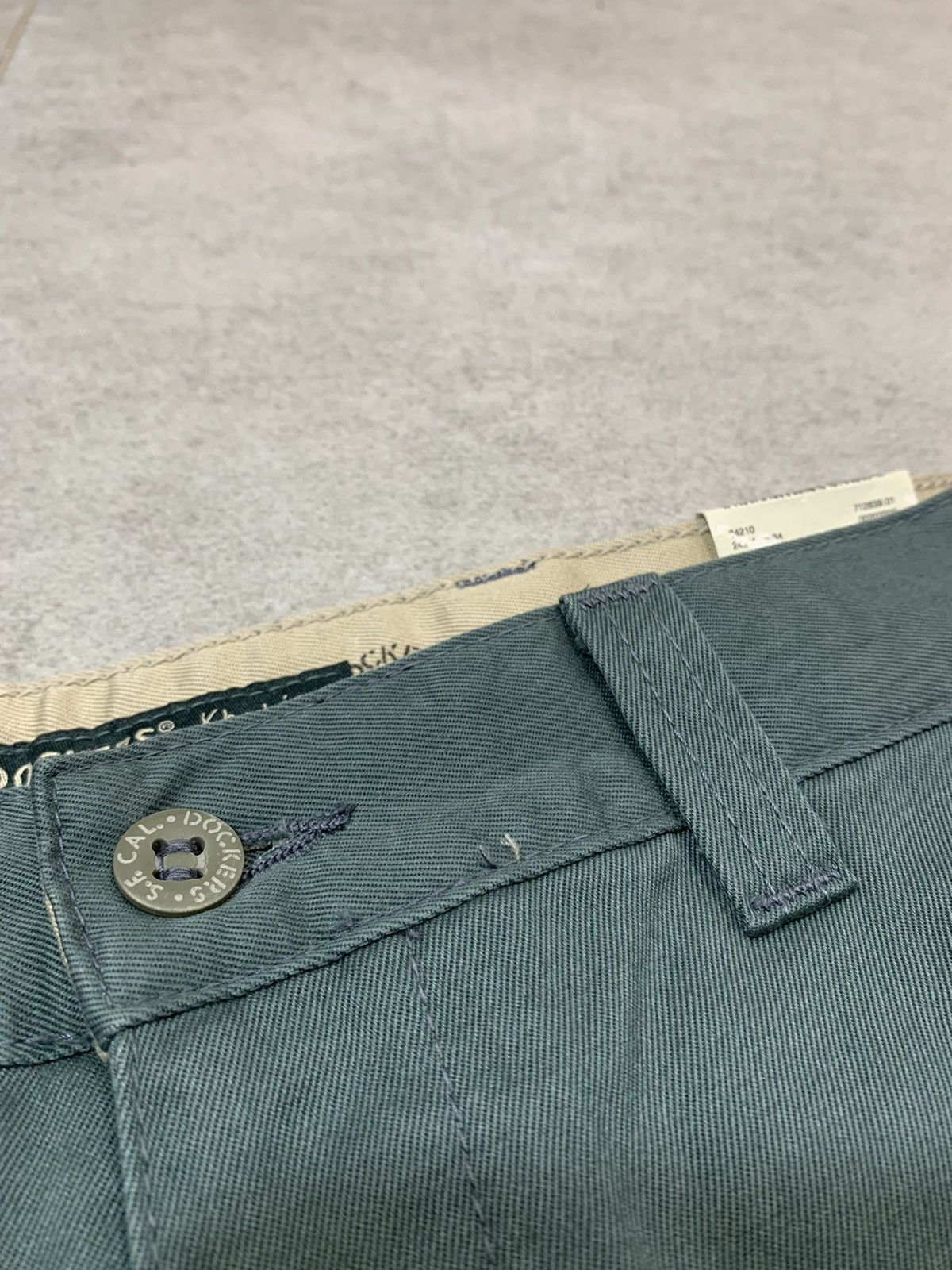 Designer × Dockers × Vintage Vintage 90s Petrol Green Dockers Straight Cotton Trousers Size US 31 - 6 Thumbnail