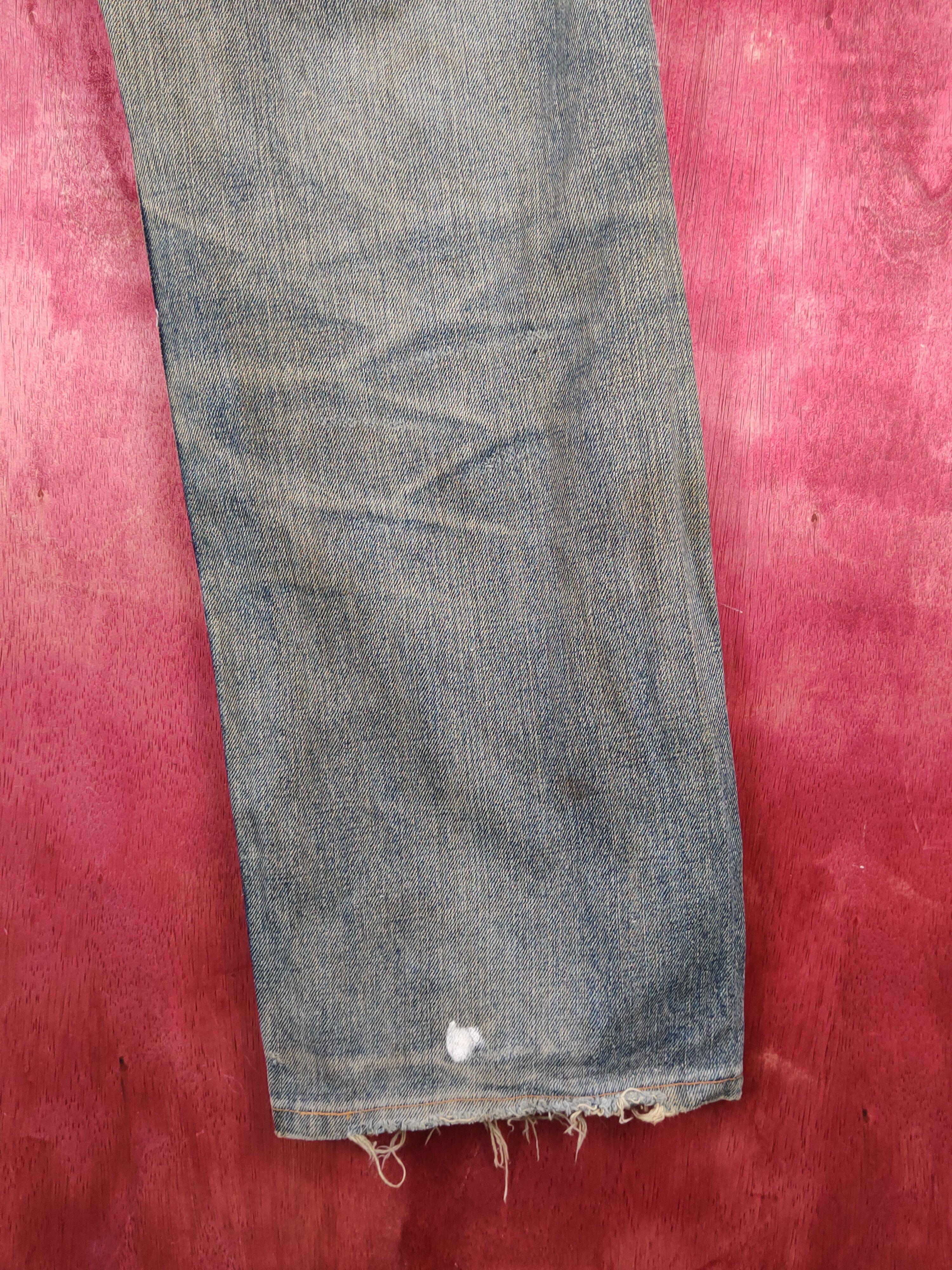 Japanese Brand Wrangler Dark Blue Faded Distressed Ripped Jeans #S2246 Size US 31 - 12 Thumbnail