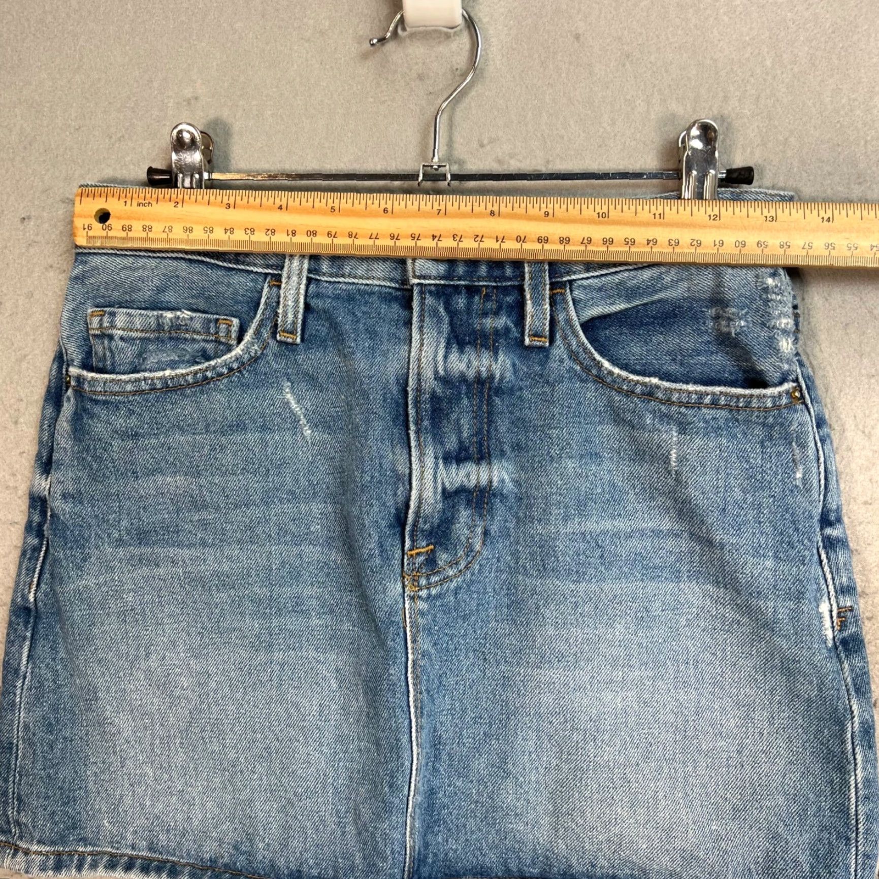 Frame FRAME Denim Mini Skirt Women 25 Blue 100% Cotton Pockets Vintage No 90s Theme N/A Mens Womens/ Girls? Size 42" / US 20 - 5 Thumbnail