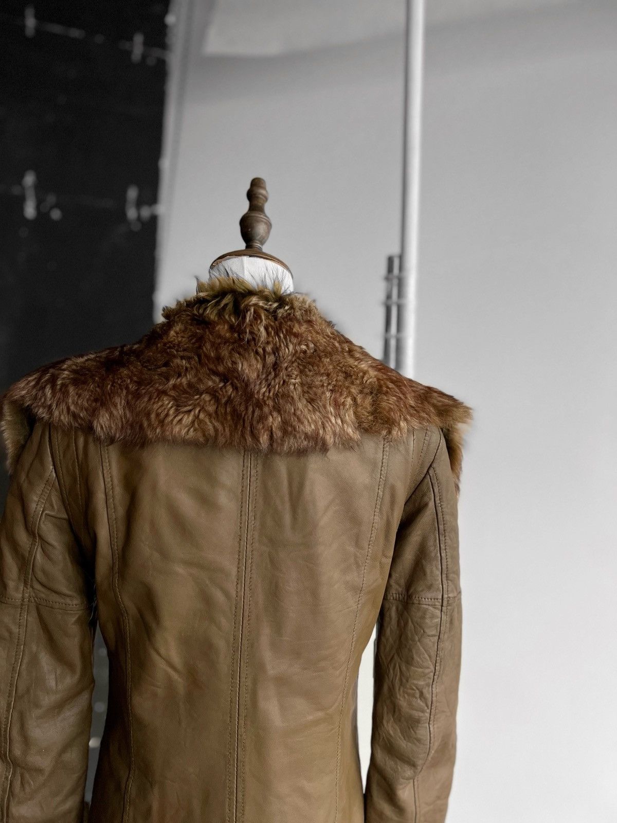 Leather × Patrizia Pepe Patrizia Pepe Lamb Leather Coat Jacket Sheepskin Fur Collar Size S / US 4 / IT 40 - 4 Thumbnail