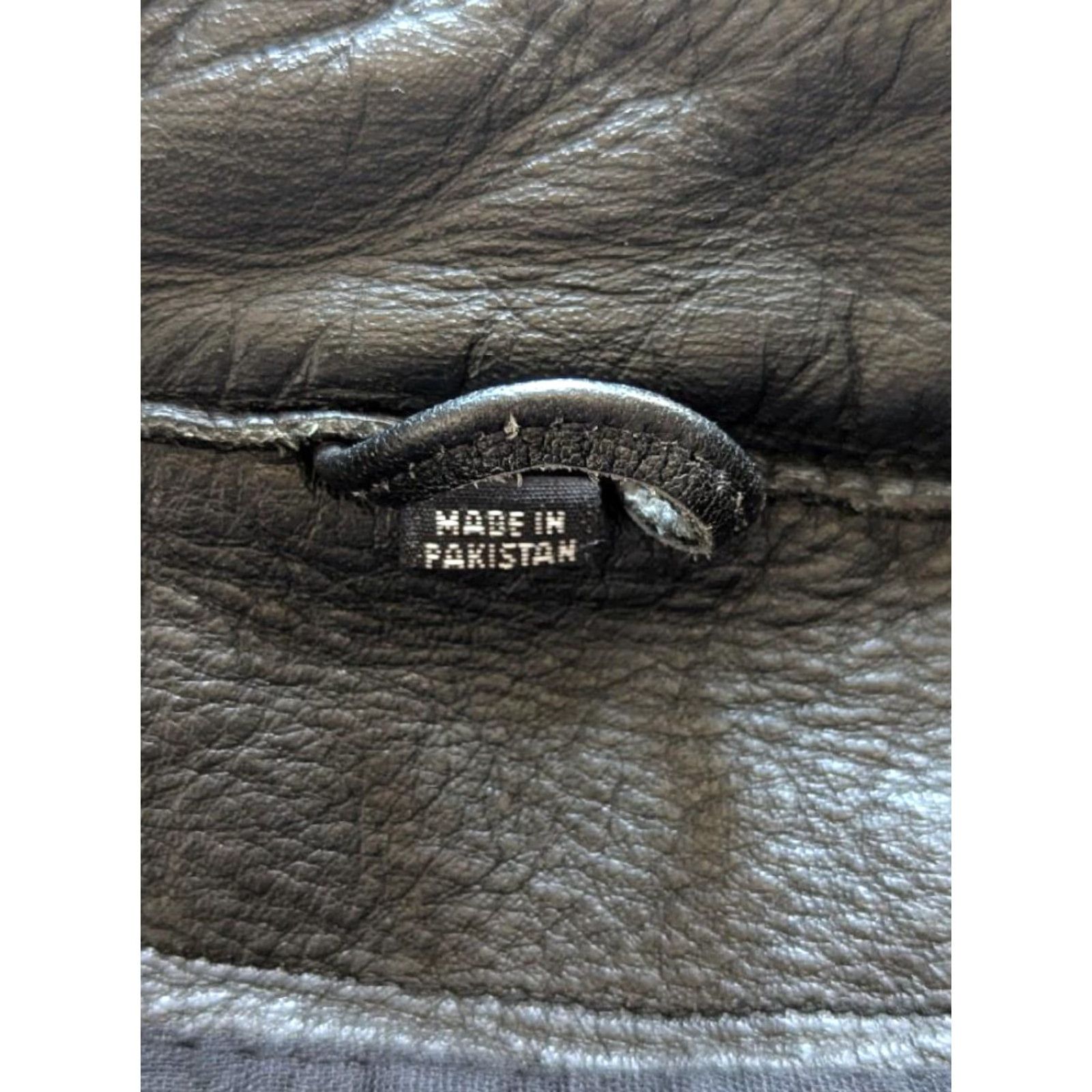 Vintage VINTAGE Harley Motorcycle Jacket 2XL Black Leather Cafe Racer Striped Cowhide Mens 50-52 1990s Size US XXL / EU 58 / 5 - 6 Thumbnail