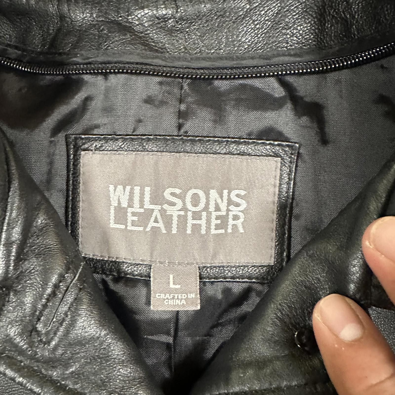 Wilsons Leather Wilsons Leather Women's Leather Jacket L Black Classic Style Size L / US 10 / IT 46 - 3 Thumbnail