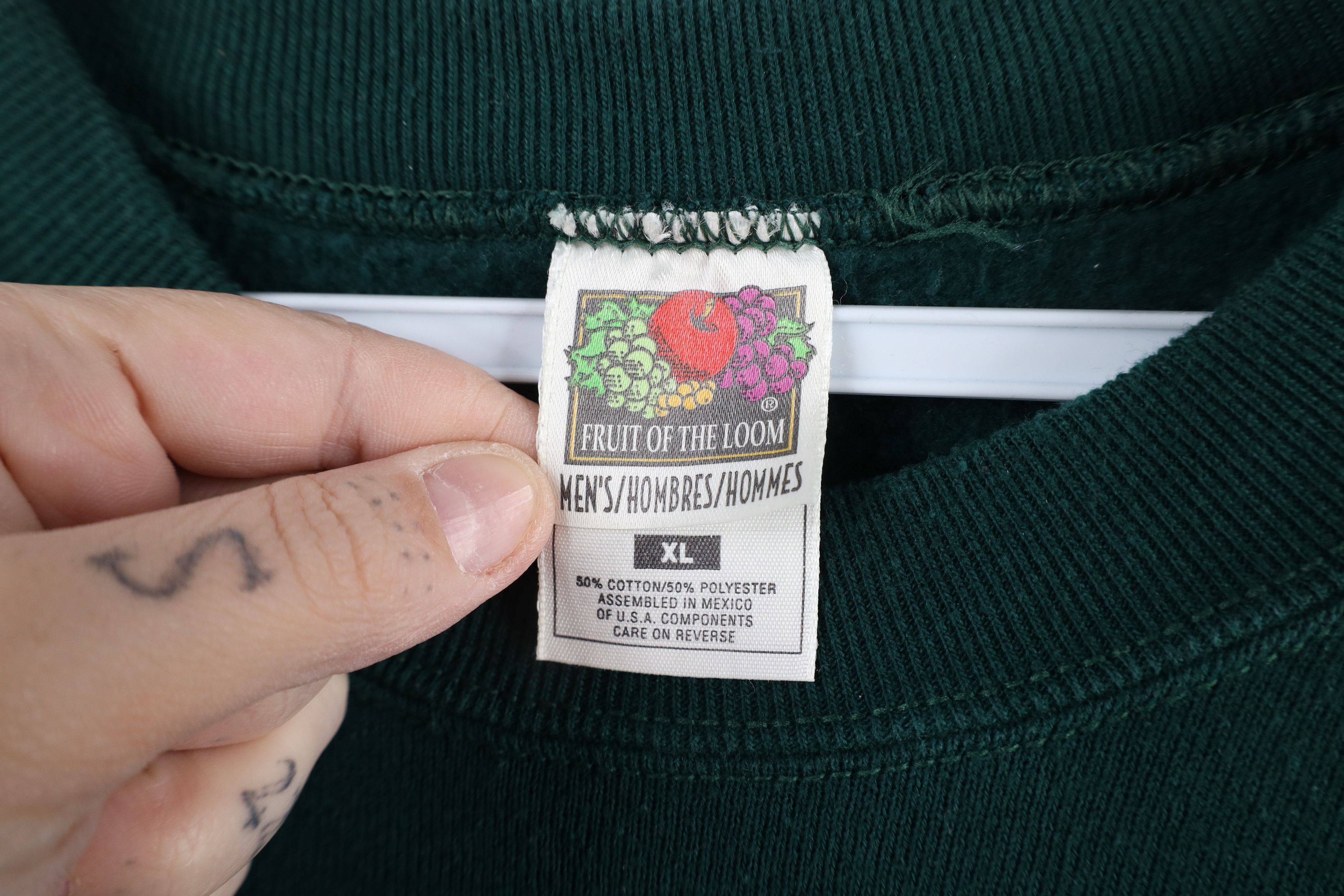 Vintage Vintage 90s Streetwear Heavyweight Crewneck Sweatshirt Green Size US XL / EU 56 / 4 - 4 Thumbnail