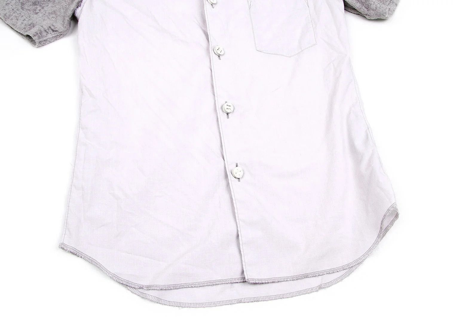 Comme des Garcons Homme Plus Product Dyed Pile Panel Short Sleeve Shirt Pink Gray XS Size US XS / EU 42 / 0 - 8 Thumbnail
