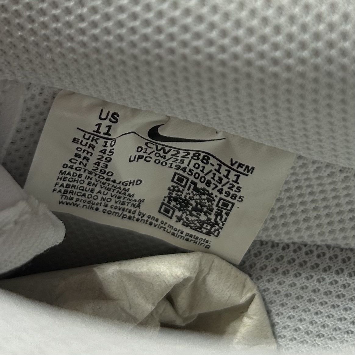 Nike Nike Air Force 1 Low White Sneakers Men's 11 CW2288-111 NEW Size US 11 / EU 44 - 5 Thumbnail