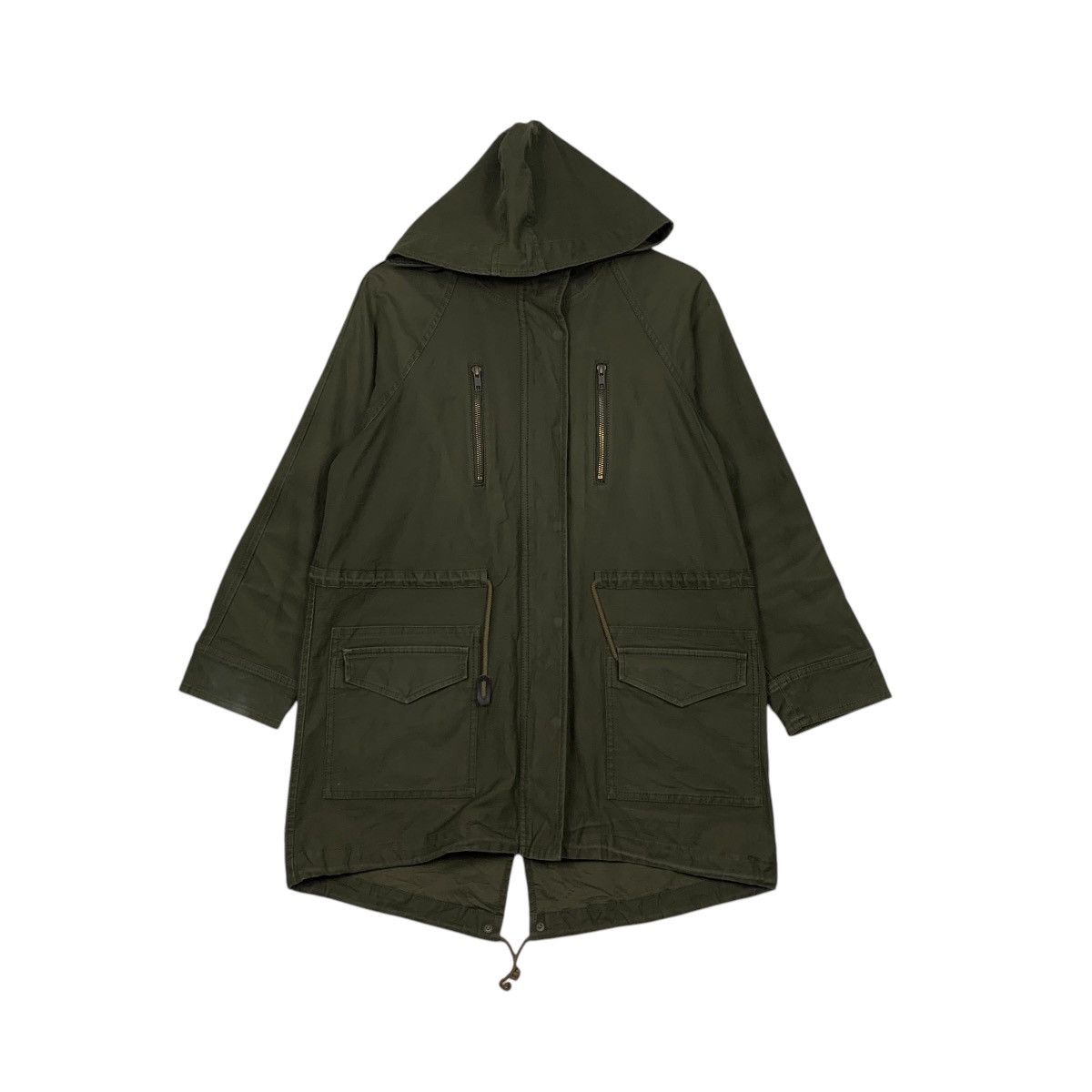 Japanese Brand MJUKA Olive Green Fish Tail Parka Free Size #2461-C110 Size US S / EU 44-46 / 1 - 1 Thumbnail