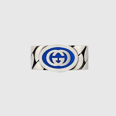 Gucci Gucci .925 Silver Thick Chain Ring Blue Size ONE SIZE - 2 Thumbnail