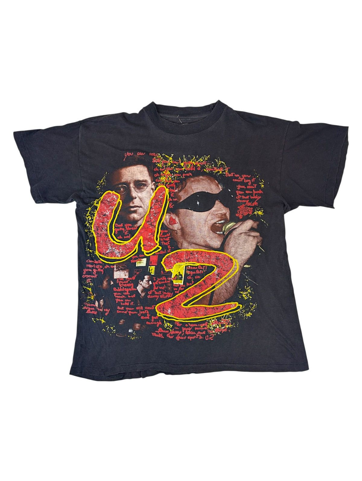 Vintage U2 Vintage 90s Single Stiched Rap Graphic Tee Merch Band Size US L / EU 52-54 / 3 - 17 Thumbnail