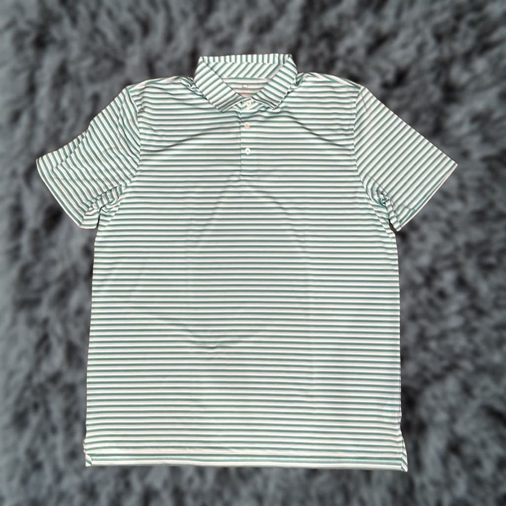 Southern Tide Southern Tide Polo Gulf Stripe Performance - 2XL Men Green Stripe Polo Shirt Size US XXL / EU 58 / 5 - 1 Thumbnail