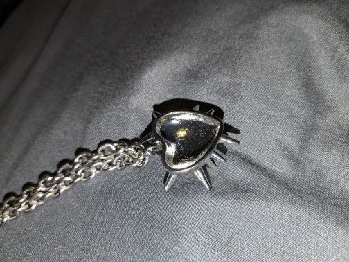 Other Heart Spike Circular Geometry Chain Gothic Necklace Size ONE SIZE - 5 Thumbnail