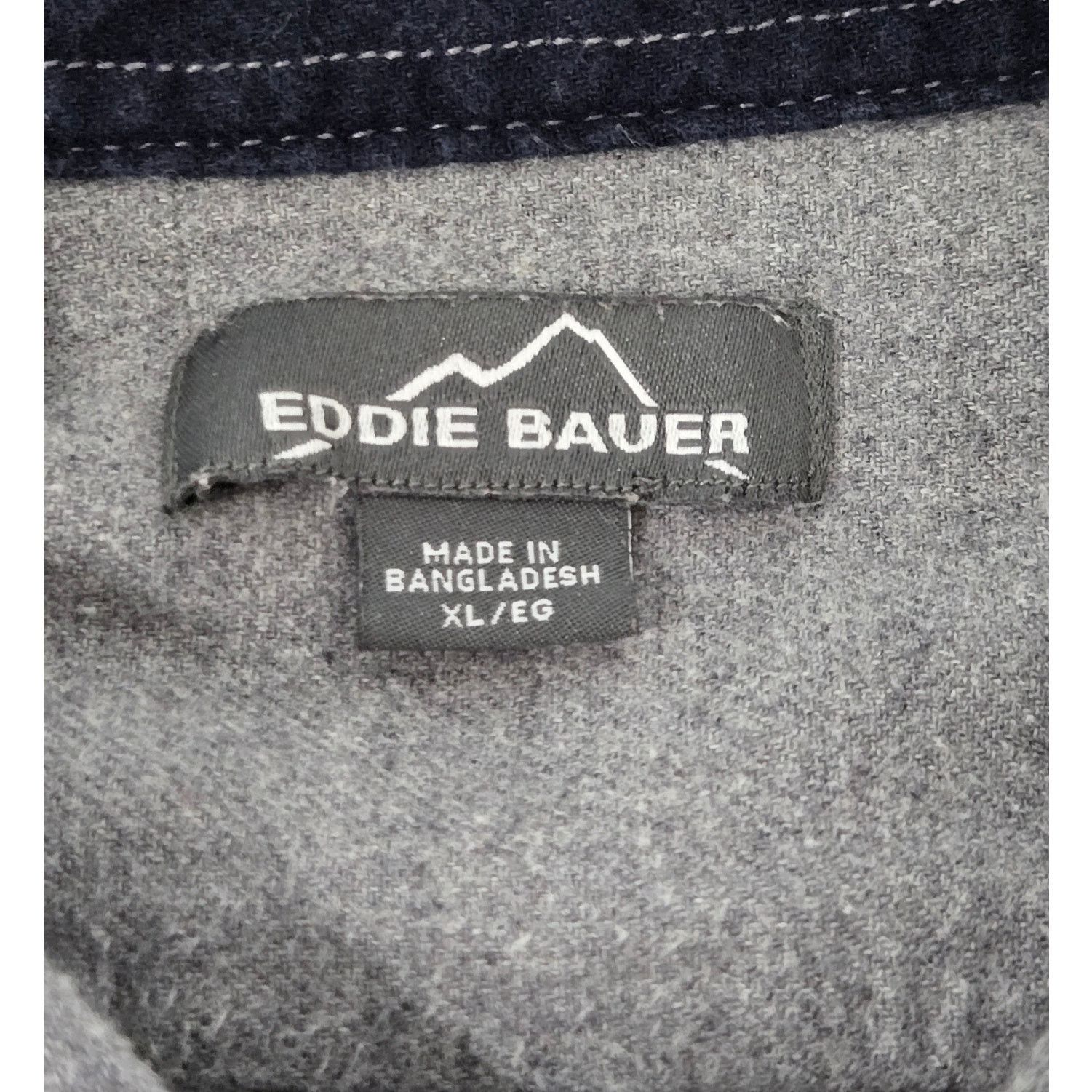 Eddie Bauer Eddie Bauer Gray Button Flannel Men's Shirt XL Long Sleeves Size US XL / EU 56 / 4 - 3 Thumbnail