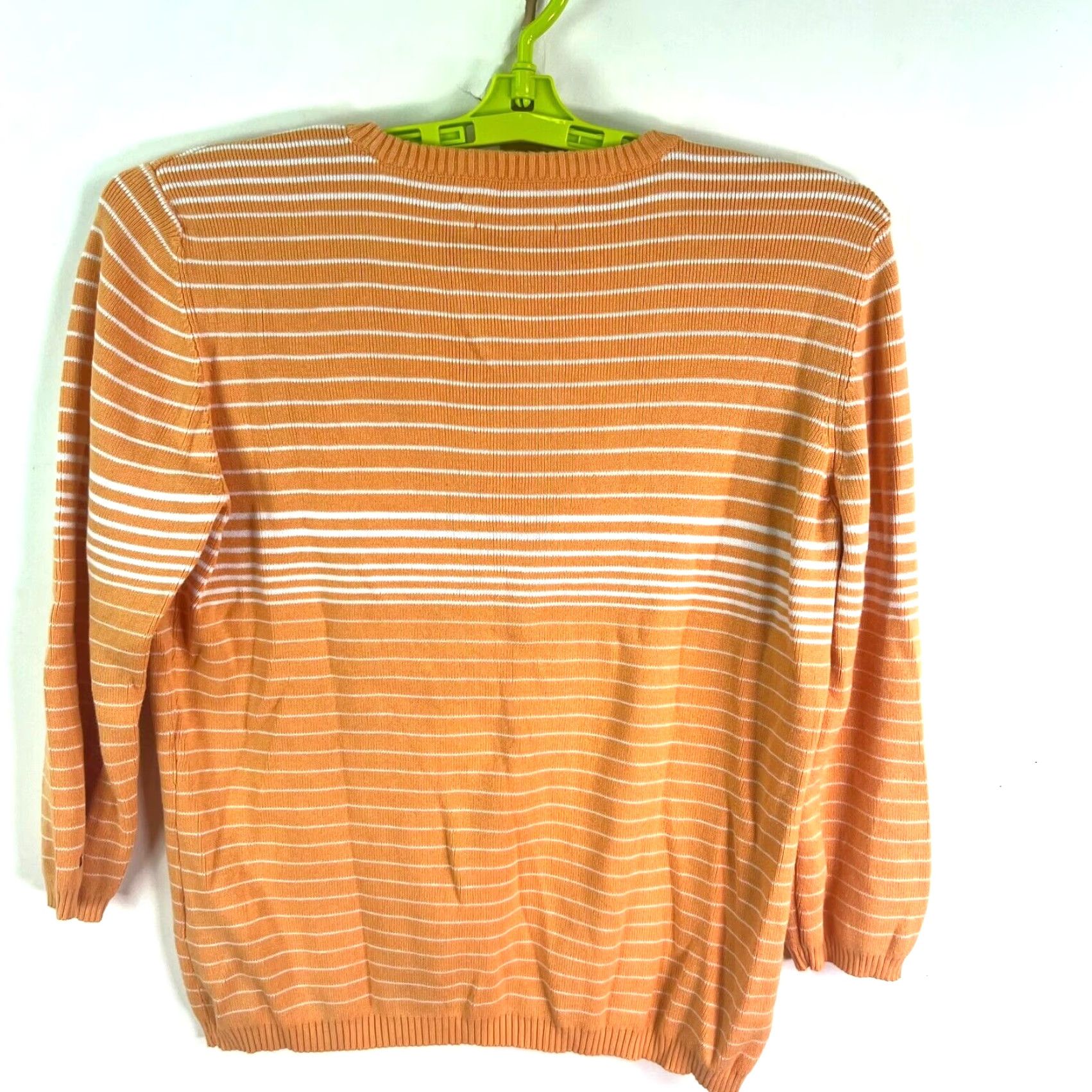 Tommy Hilfiger Tommy Hilfiger Sweater Women L Orange Striped Pullover Knit Cotton Logo All Seasons Designer Classic Size L / US 10 / IT 46 - 4 Thumbnail